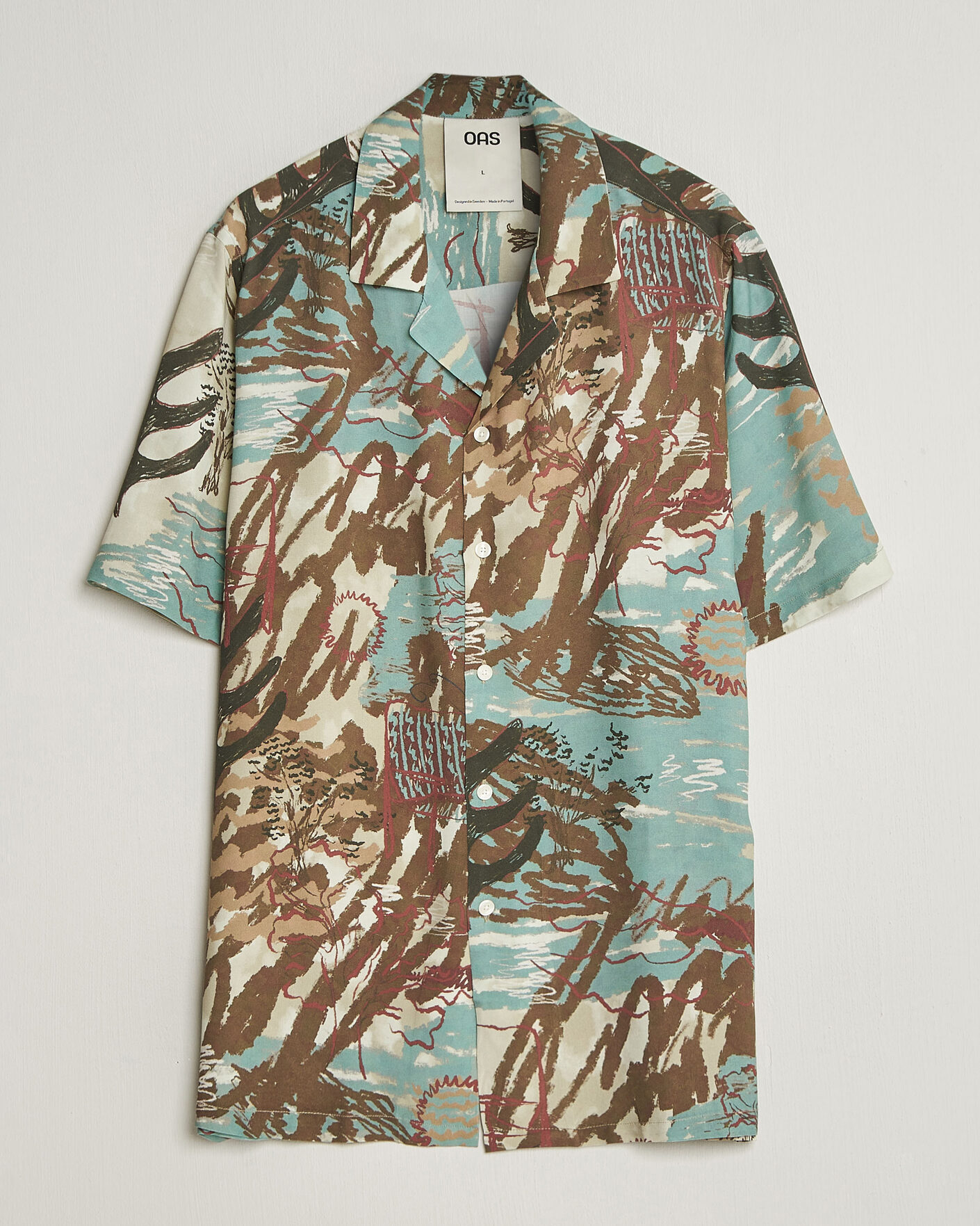 Men | Shirts | OAS | Rocco Viscose Short Sleeve Shirt Montara