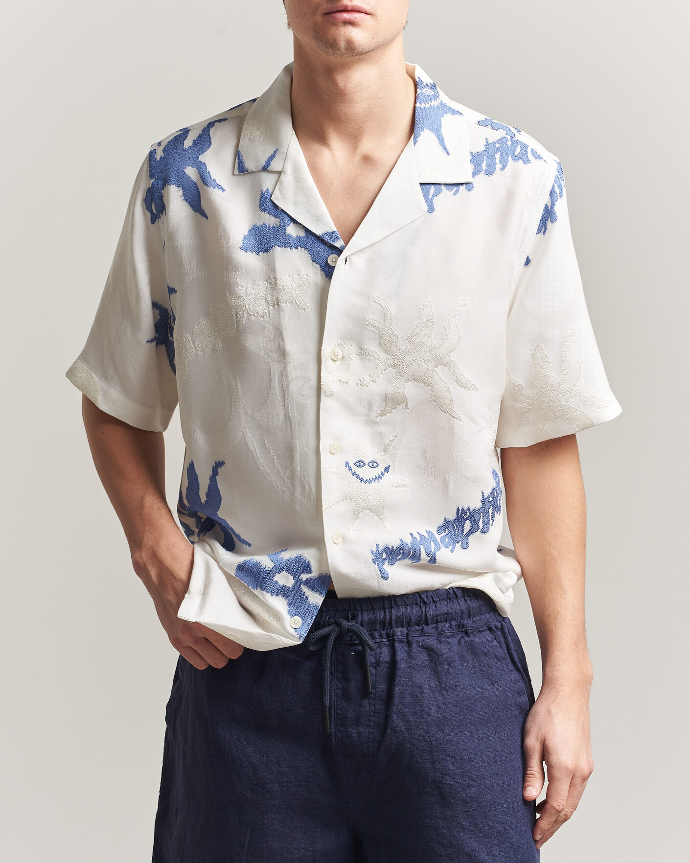 Men | Shirts | OAS | Rocco Lyocell Mix Short Sleeve Shirt Romantique