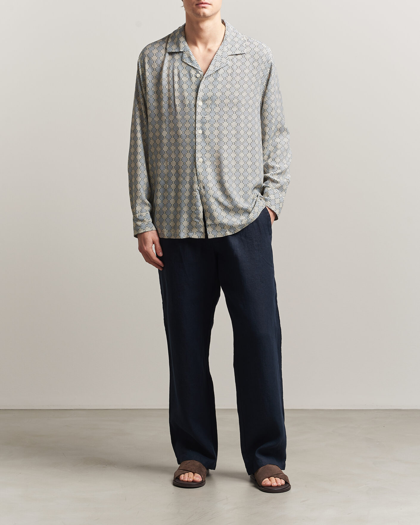 Men | Shirts | OAS | Brillo Long Sleeve Viscose Shirt Forti