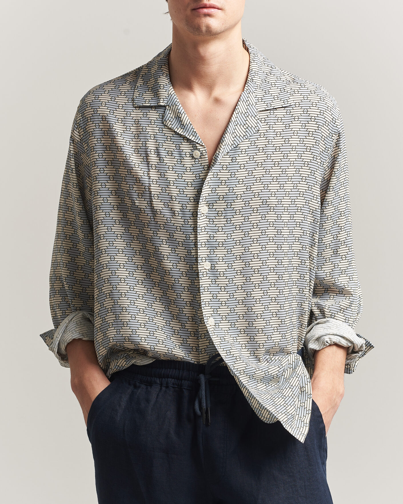 Men | Shirts | OAS | Brillo Long Sleeve Viscose Shirt Forti