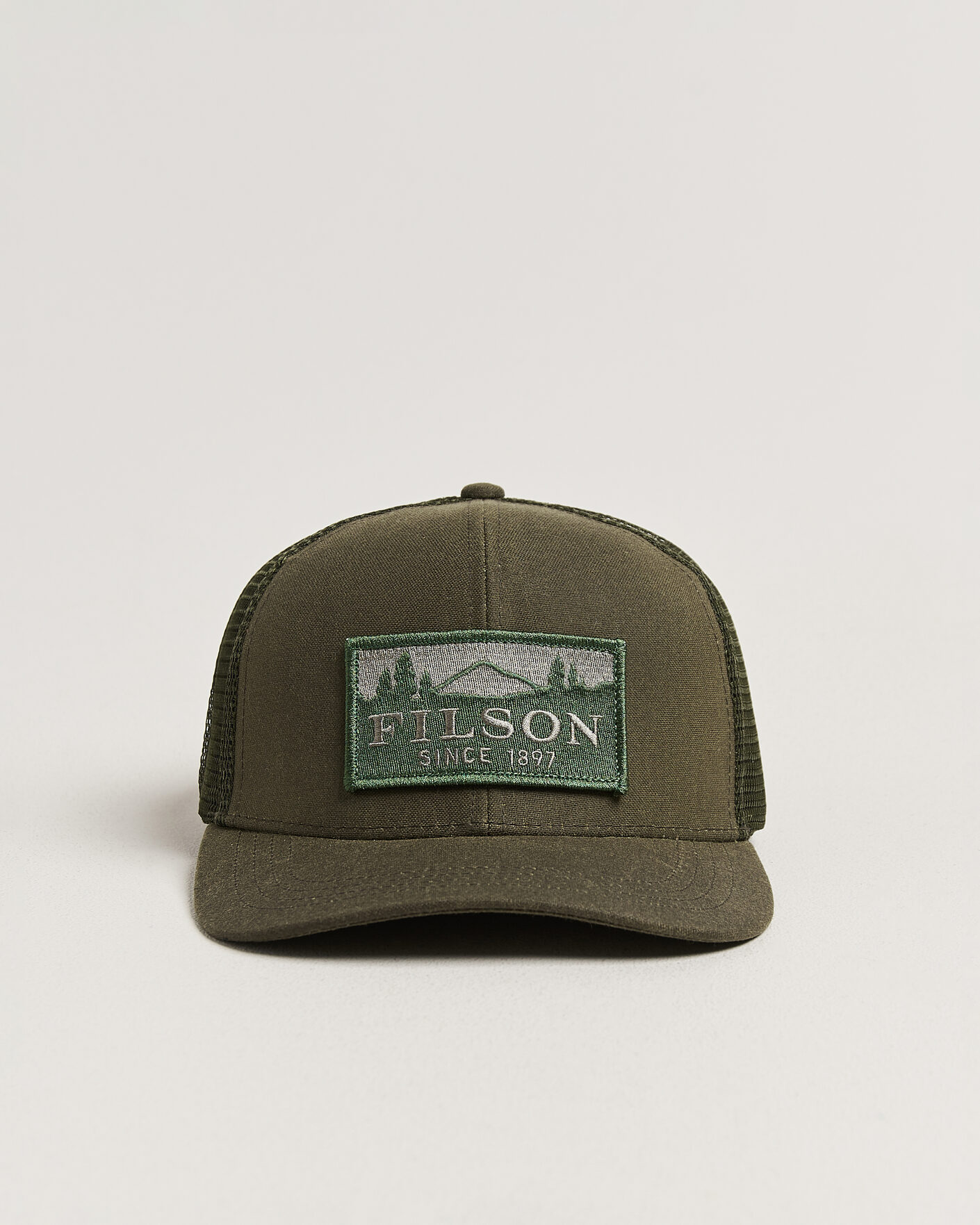 Men | Hats & Caps | Filson | Scenic Waxed Logger Mesh Cap Otter Green