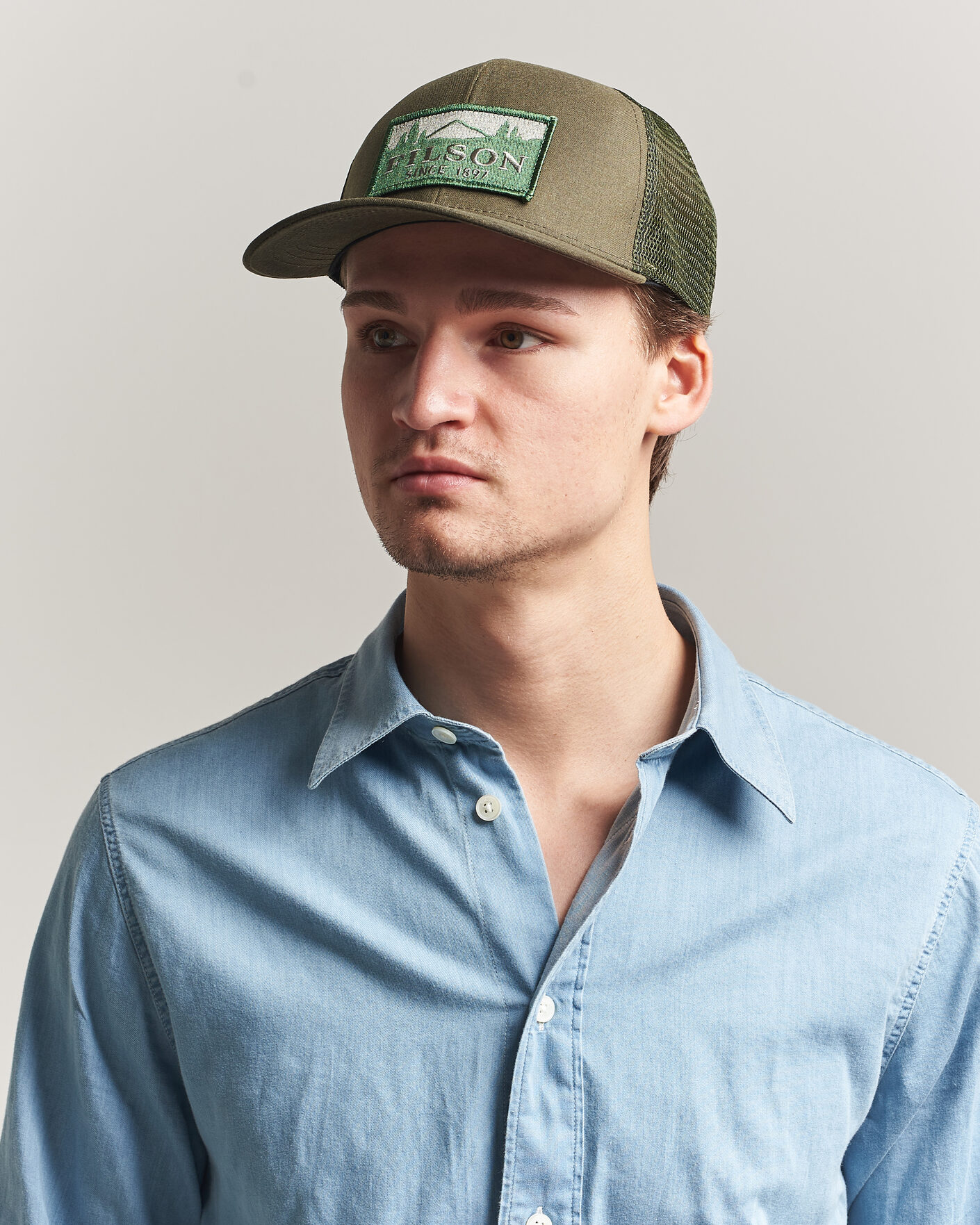 Filson Scenic Waxed Logger Mesh Cap Otter Green at CareOfCarl.com