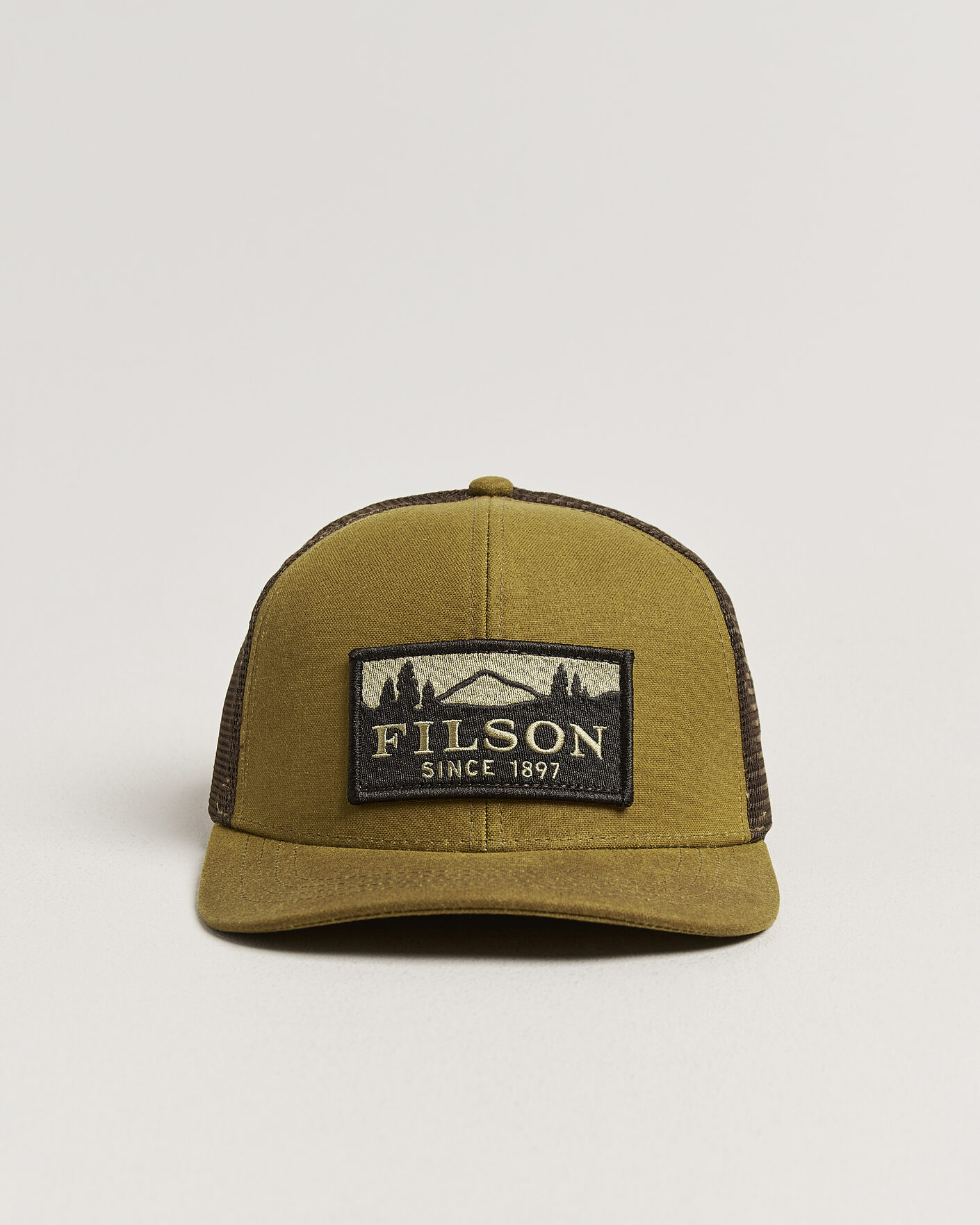 Men | Hats & Caps | Filson | Scenic Waxed Logger Mesh Cap Dark Tan
