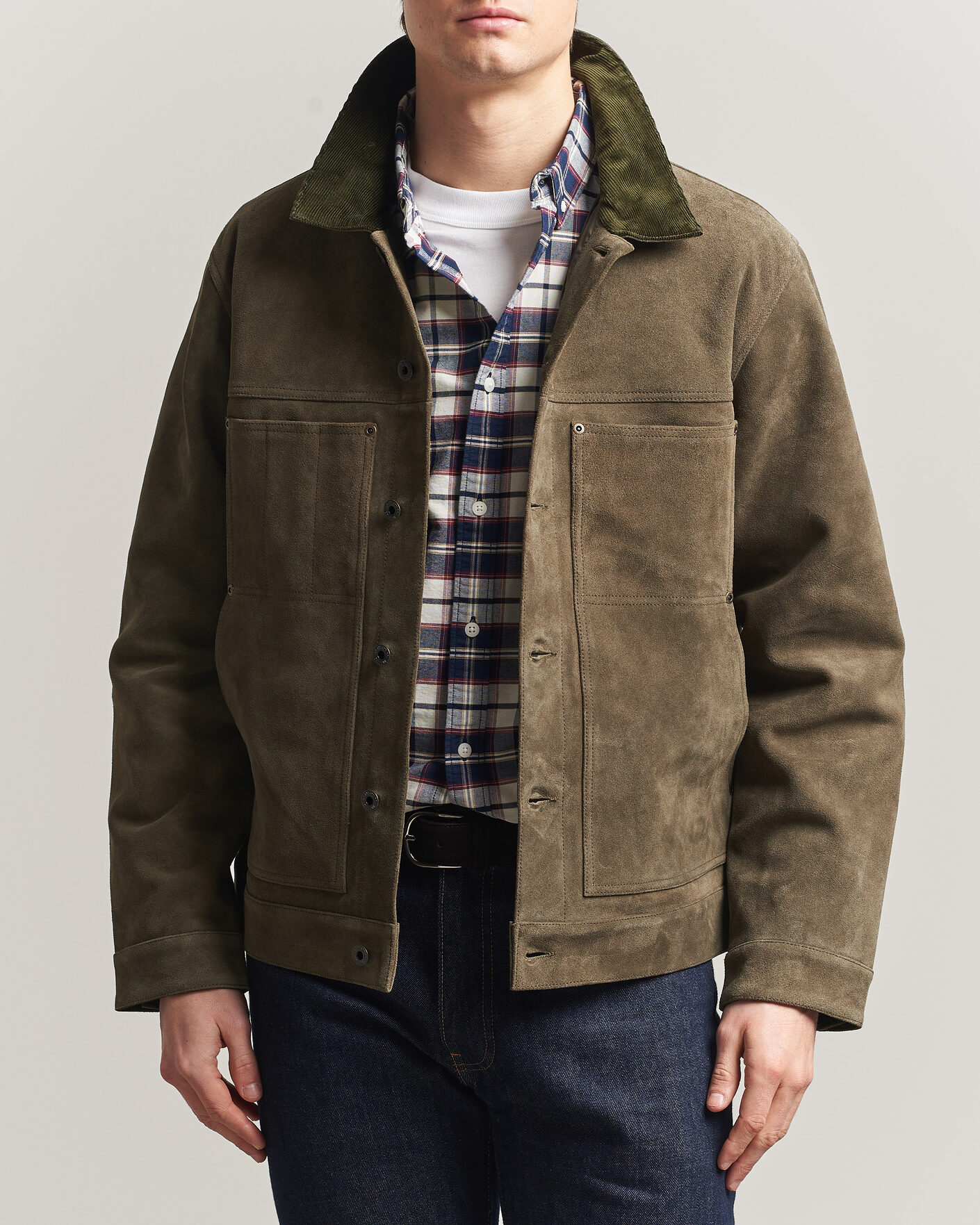 Men | Coats & Jackets | Filson | Suede Short Cruiser Otter Green