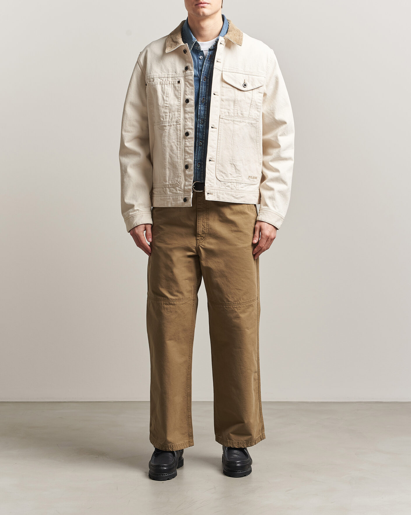 Men | Coats & Jackets | Filson | Rustic Canvas Short Cruiser Natural Seed