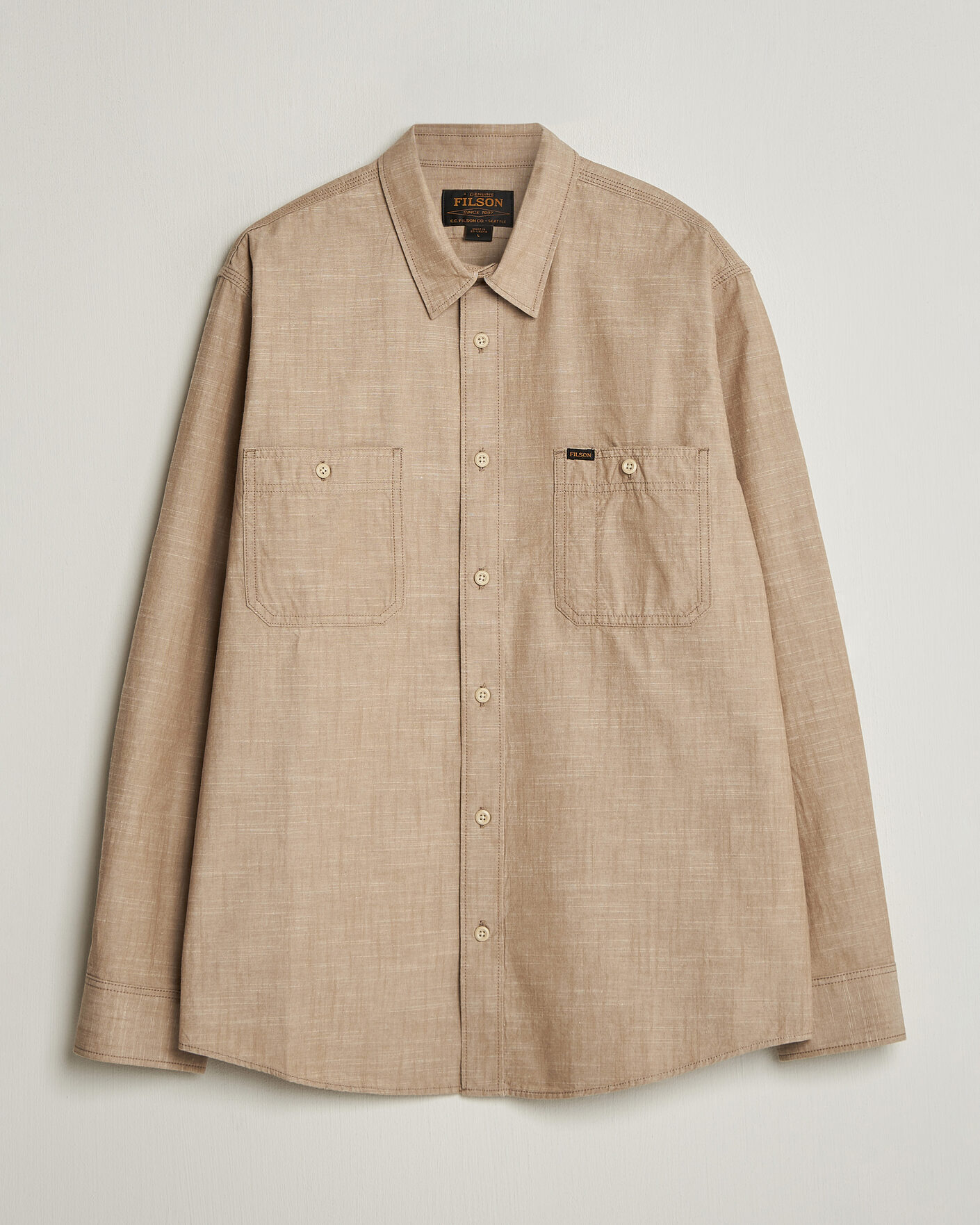 Men | Shirts | Filson | Chambray CPO Shirt Tan