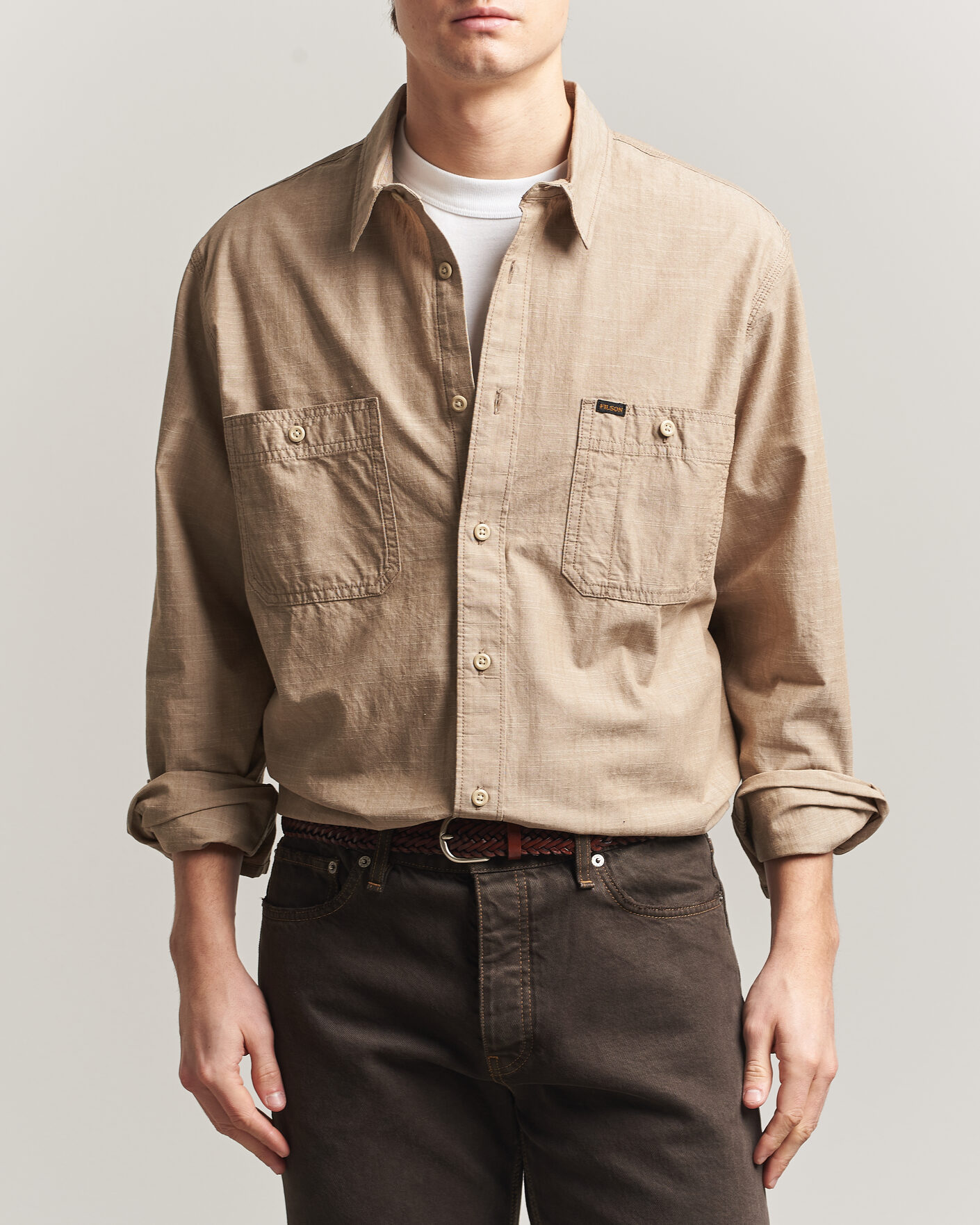 Men | Shirts | Filson | Chambray CPO Shirt Tan