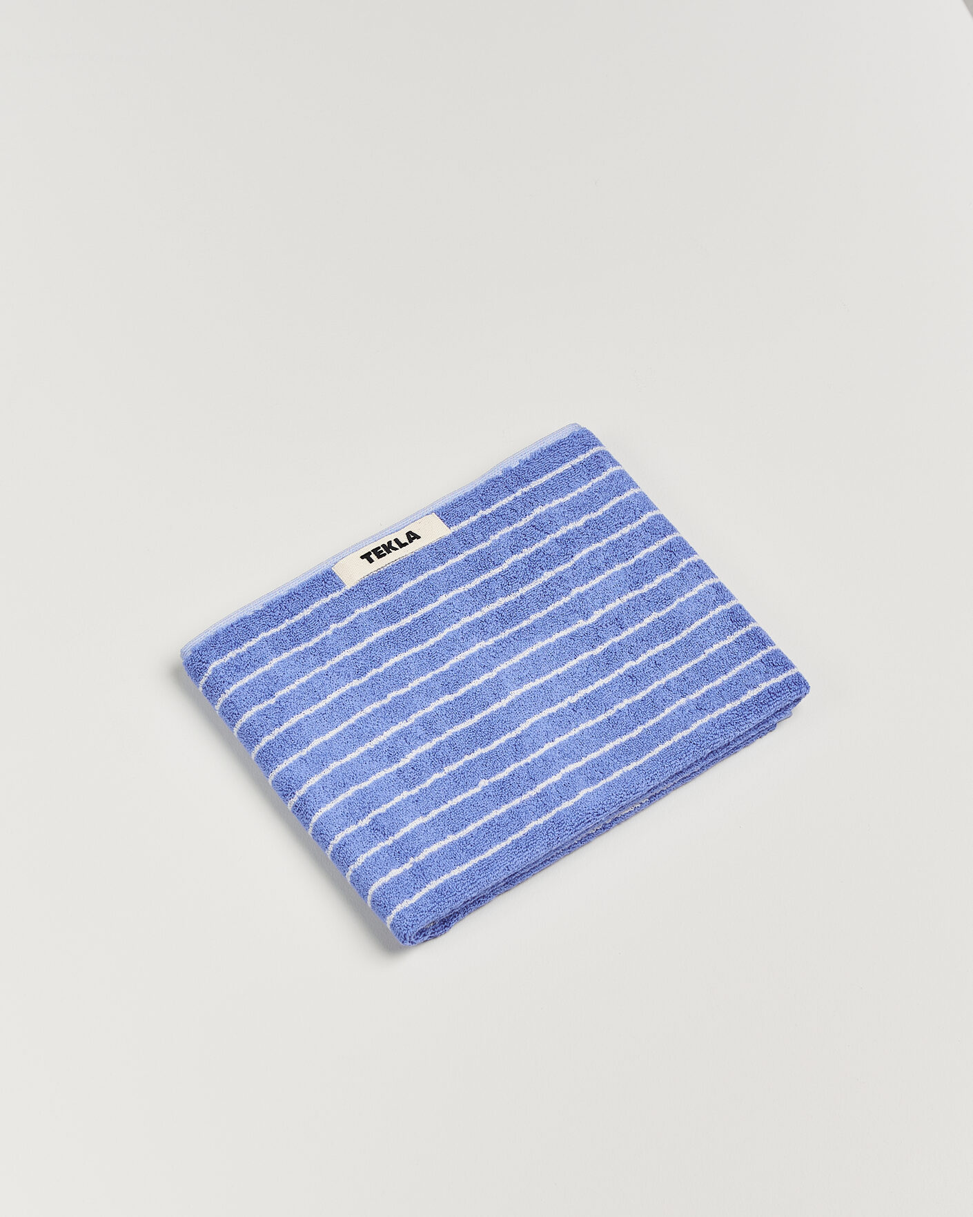 Men | Fabrics | Tekla | Organic Terry Hand Towel Clear Blue Stripes