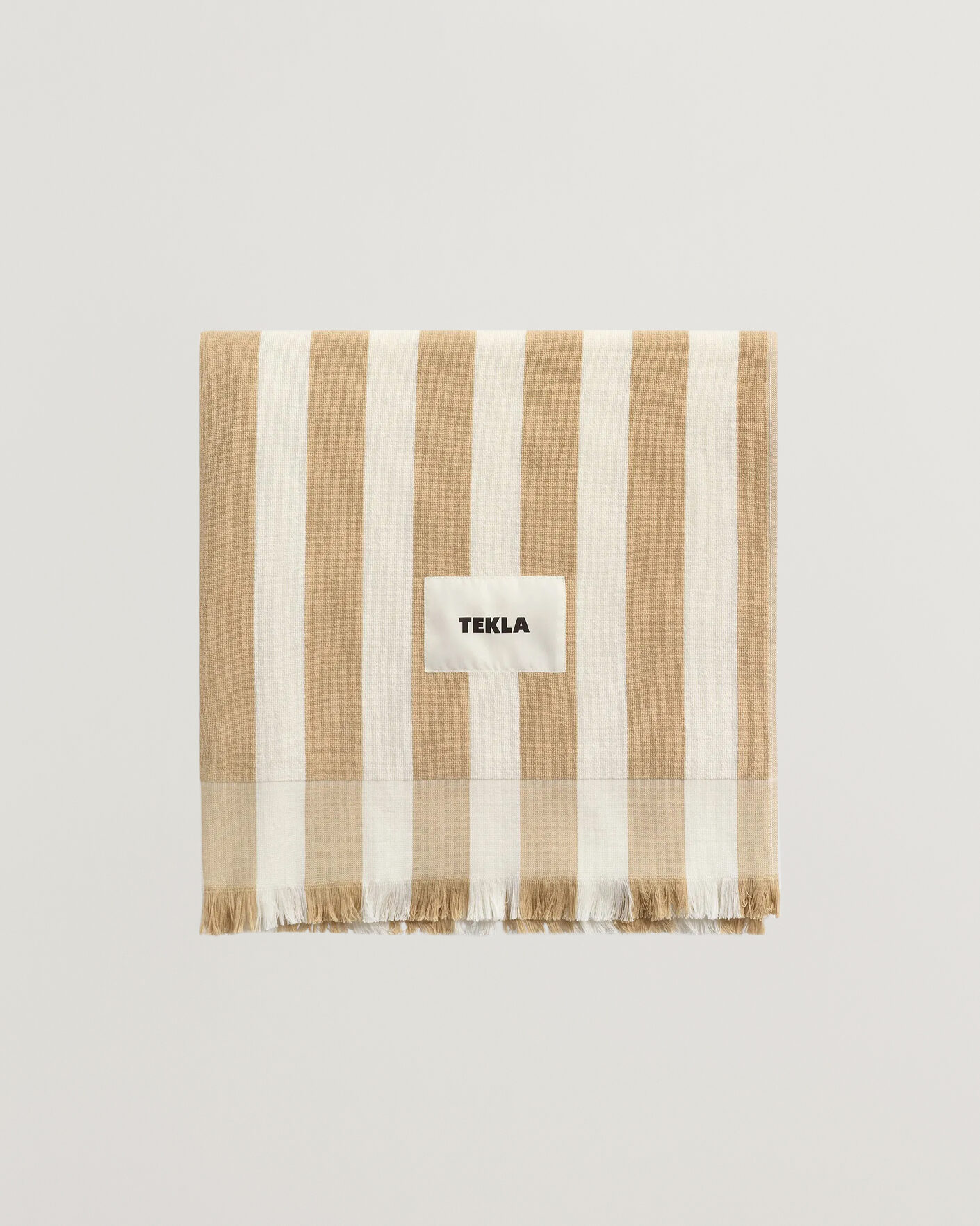 Men | Fabrics | Tekla | Organic Terry Beach Towel Almond Stripes