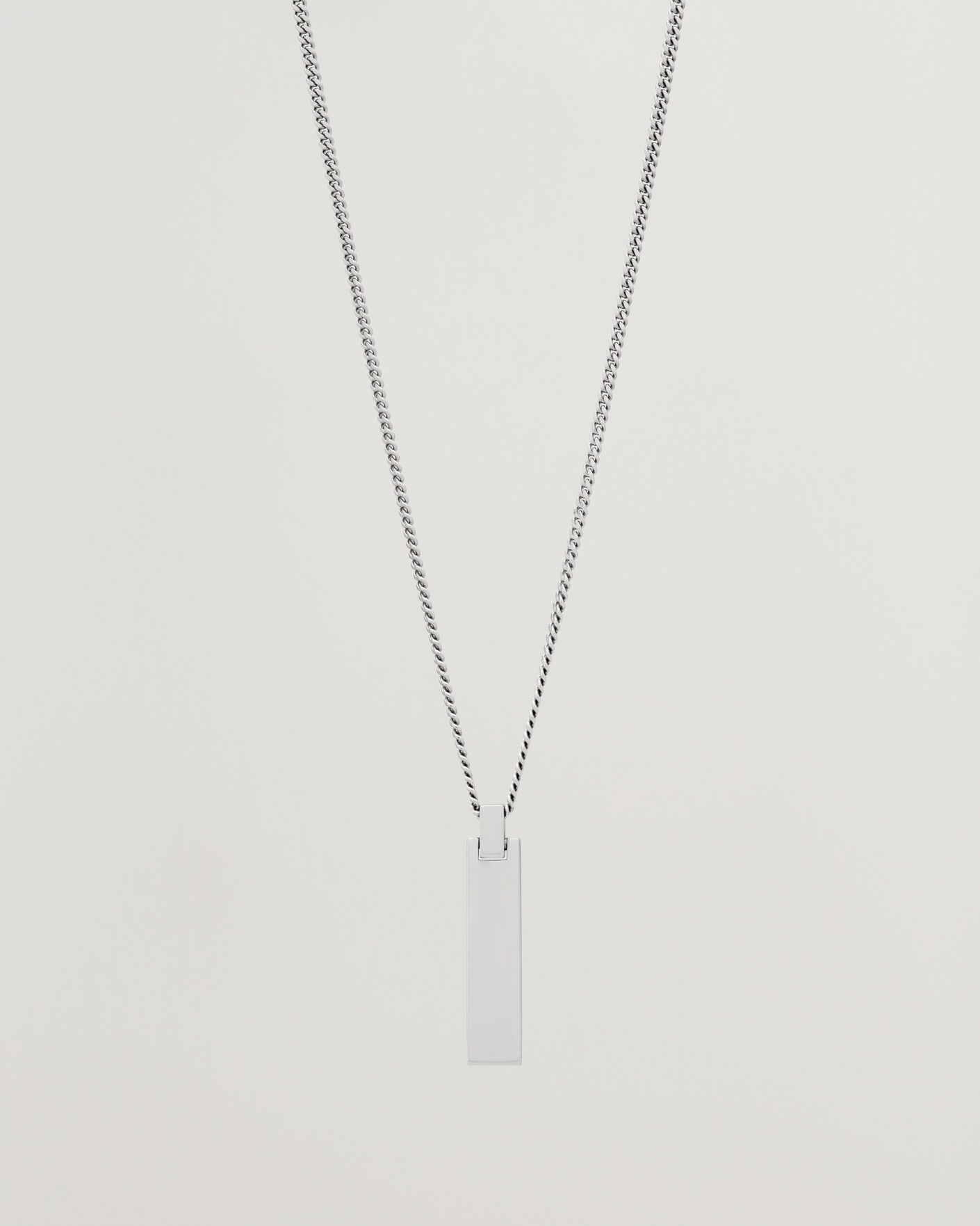 Men | Jewellery | Tom Wood | ID Pendant 21,5 Inches Silver