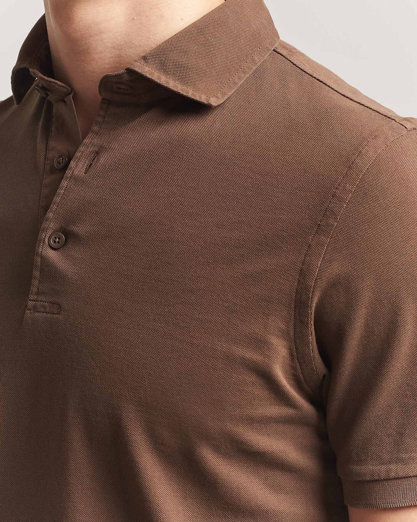 Men | Polo Shirts | Gran Sasso | Washed Polo Brown