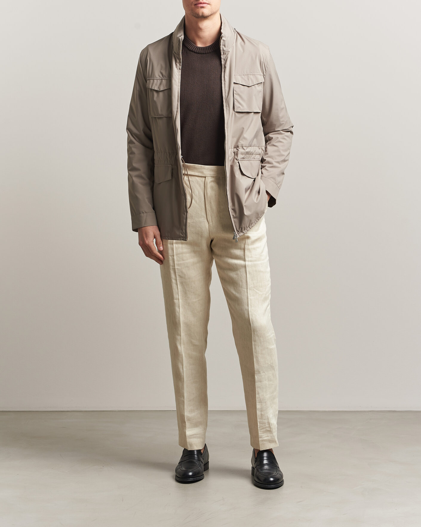 Men | Coats & Jackets | Gran Sasso | Nylon Field Jacket Beige