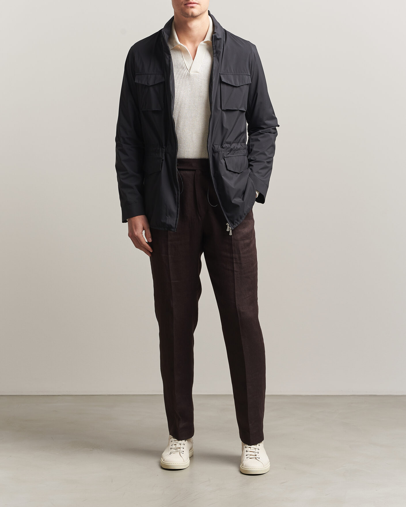 Men | Coats & Jackets | Gran Sasso | Nylon Field Jacket Navy