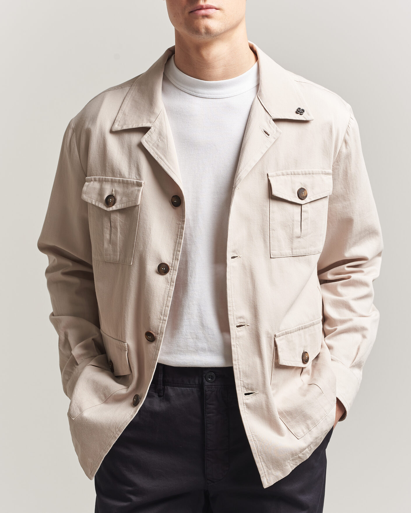 Gran Sasso Cotton Safari Jacket Beige at CareOfCarl.com