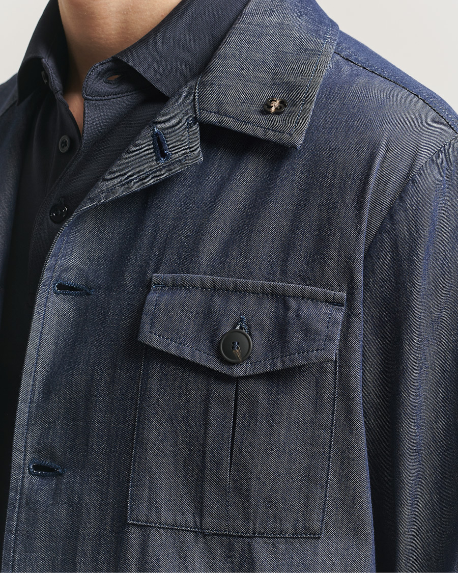 Men | Coats & Jackets | Gran Sasso | Cotton Safari Jacket Navy