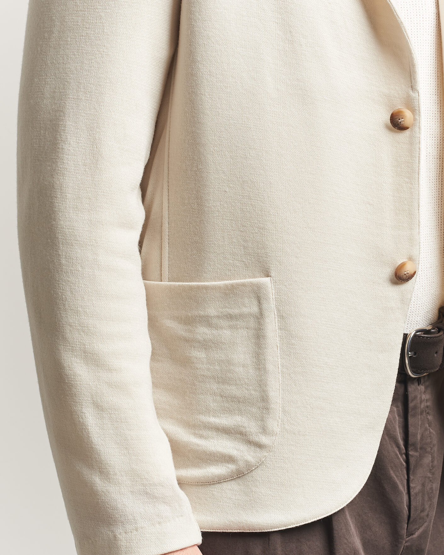 Men | Blazers | Gran Sasso | Wool Knitted Blazer Cream