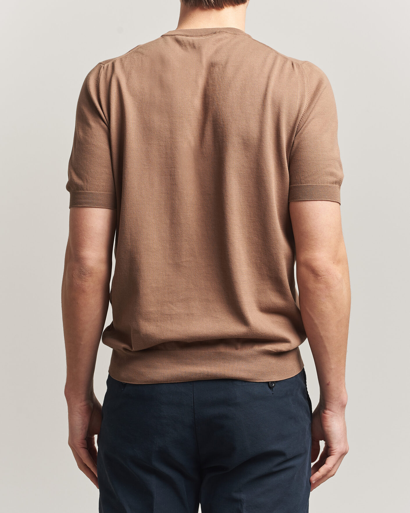 Men | T-Shirts | Gran Sasso | Cotton Knitted Crew Neck T-Shirt Brown