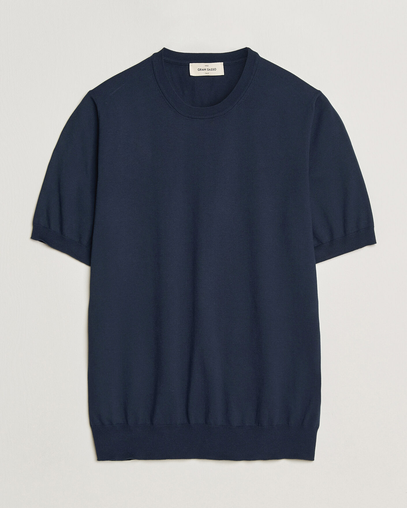 Men | T-Shirts | Gran Sasso | Cotton Knitted Crew Neck T-Shirt Navy