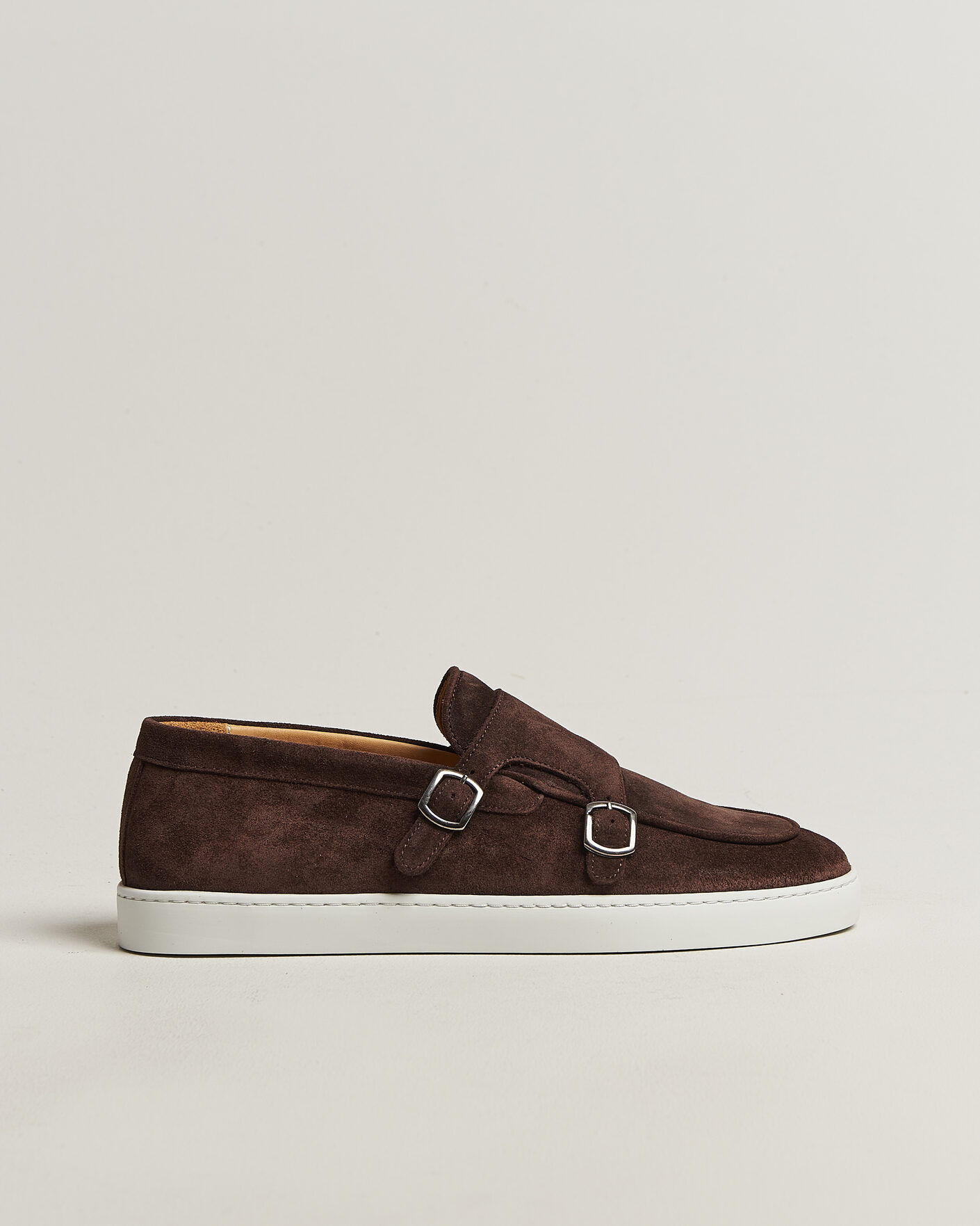 Men | Loafers | Fliteless | Suede Monk Strap Sneaker Loafer Dark Brown