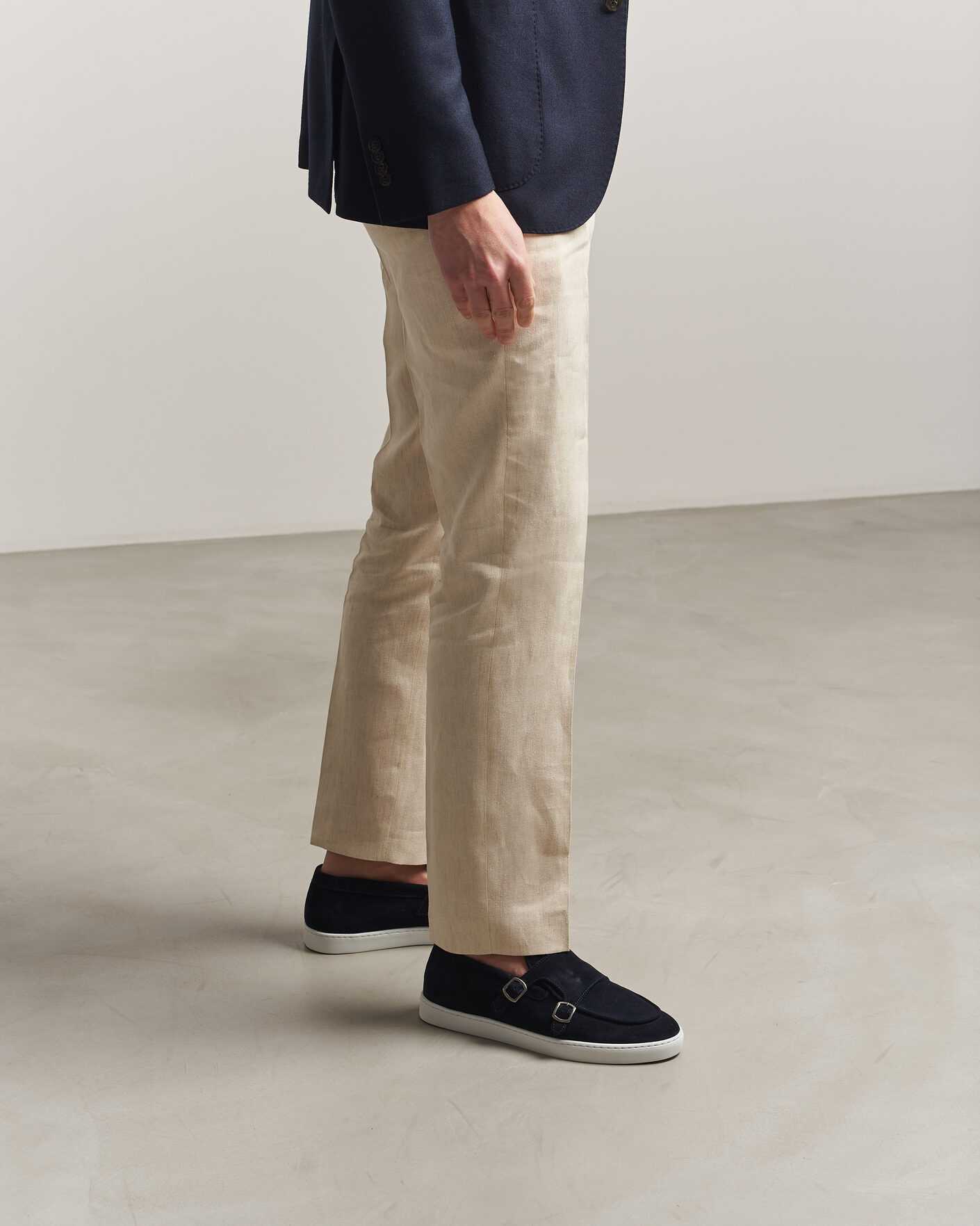 Men | Loafers | Fliteless | Suede Monk Strap Sneaker Loafer Navy