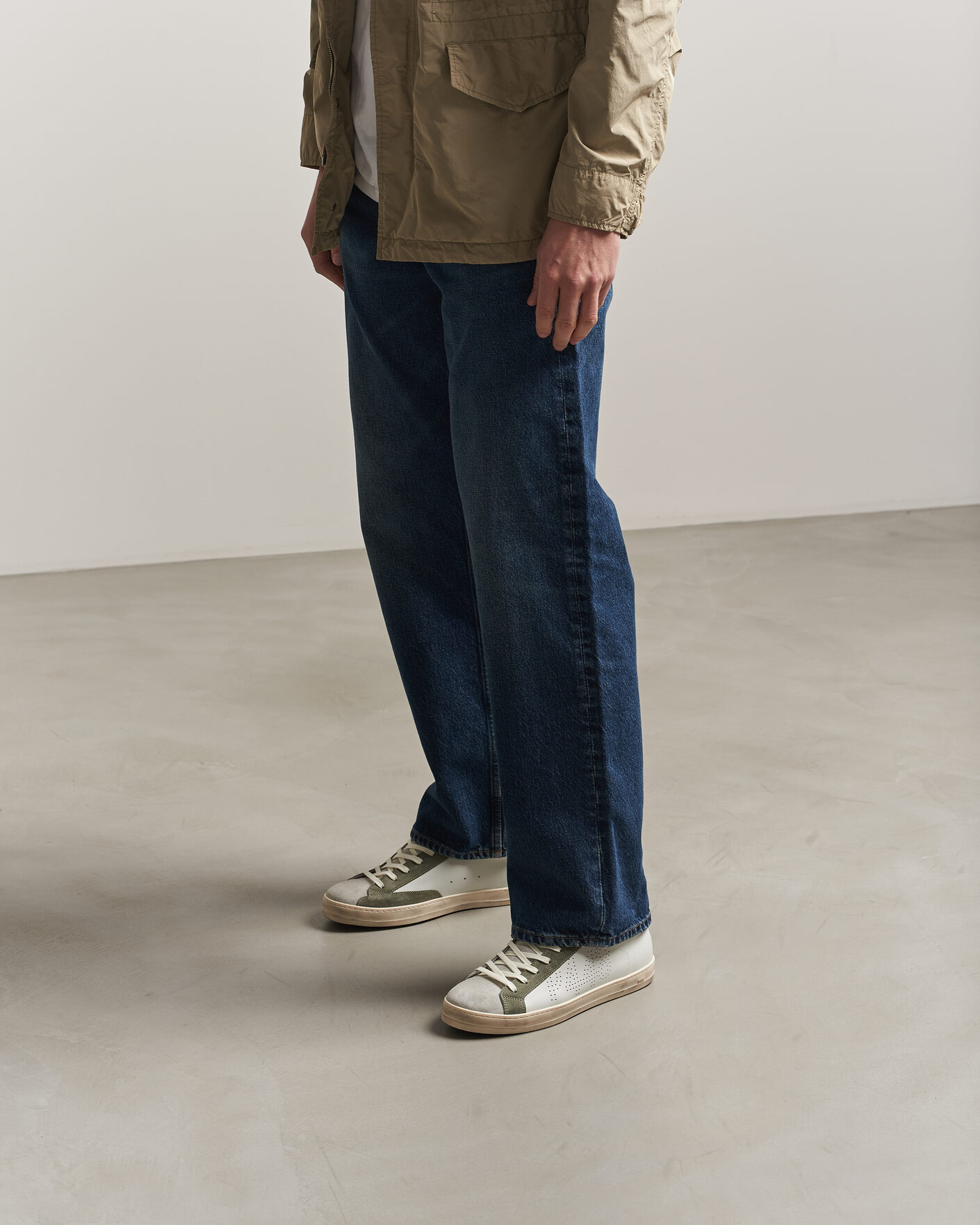 Men | Sneakers | P448 | John Leather/Suede Sneaker White/Olive/Grey