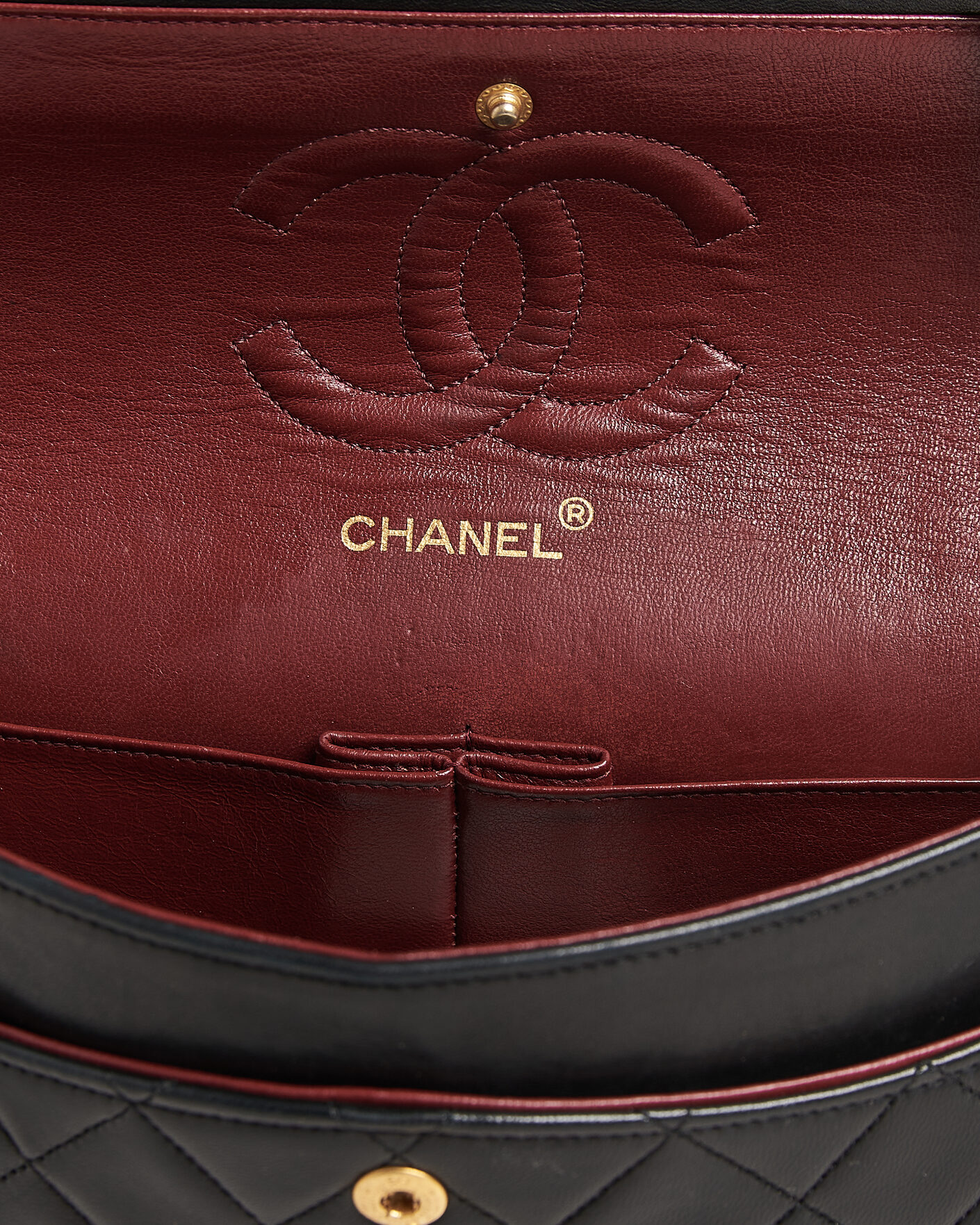 Men | Pre-Owned & Vintage Bags | Chanel Pre-Owned | Classic Medium Double Flap Bag Lambskin Black