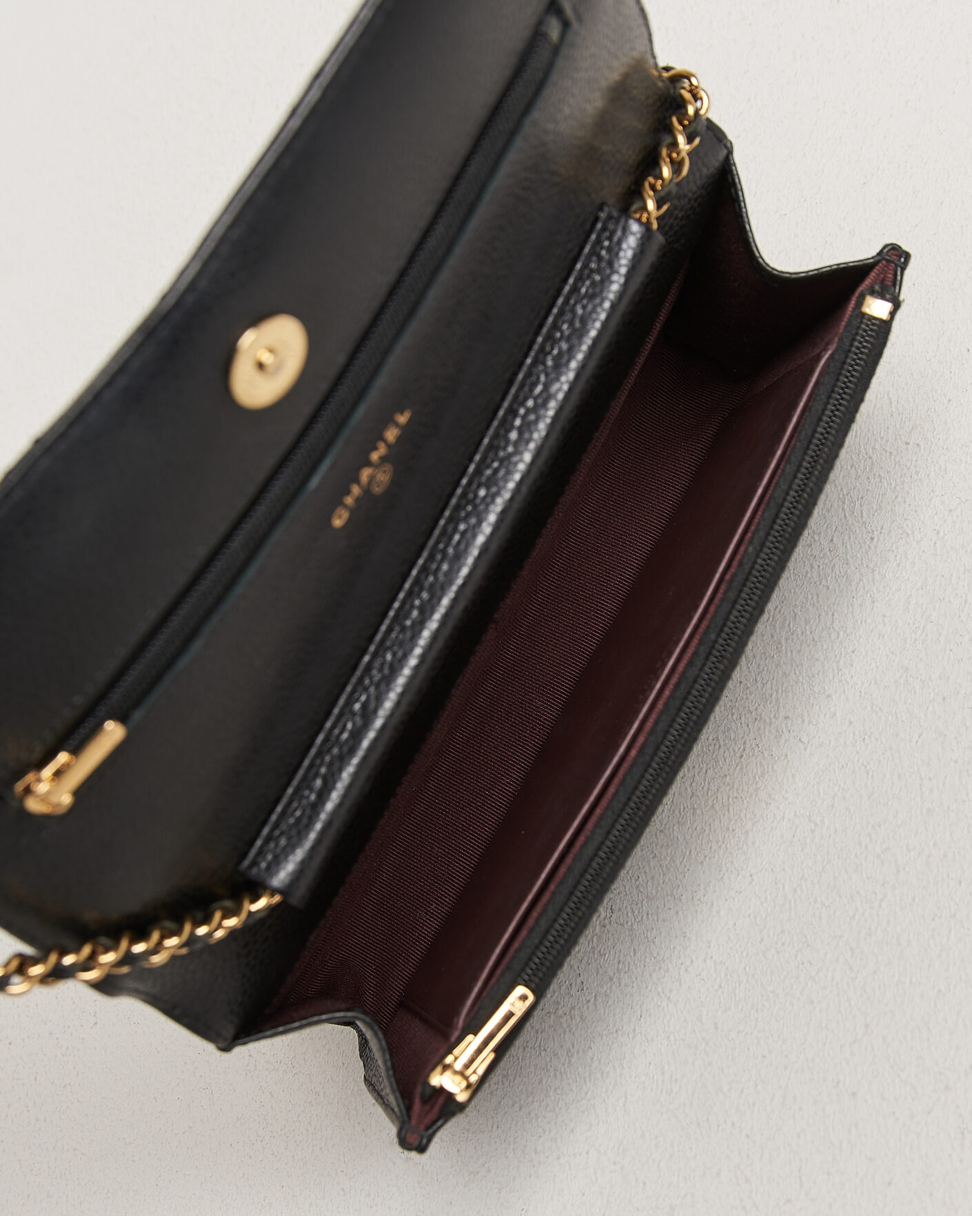 Men | Pre-Owned & Vintage Bags | Chanel Pre-Owned | Wallet On Chain Caviar Leather Black