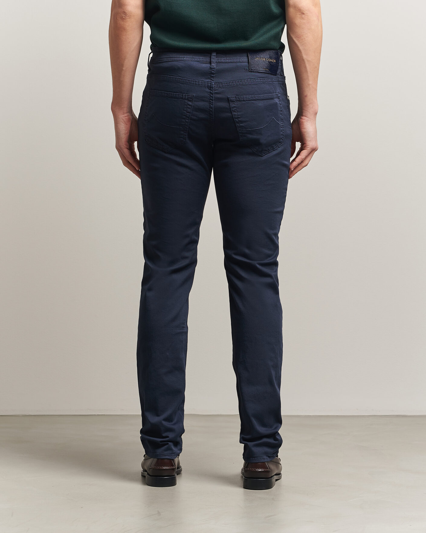 Jacob Cohën Bard Garment Dyed Gabardine Trousers Navy Blue at