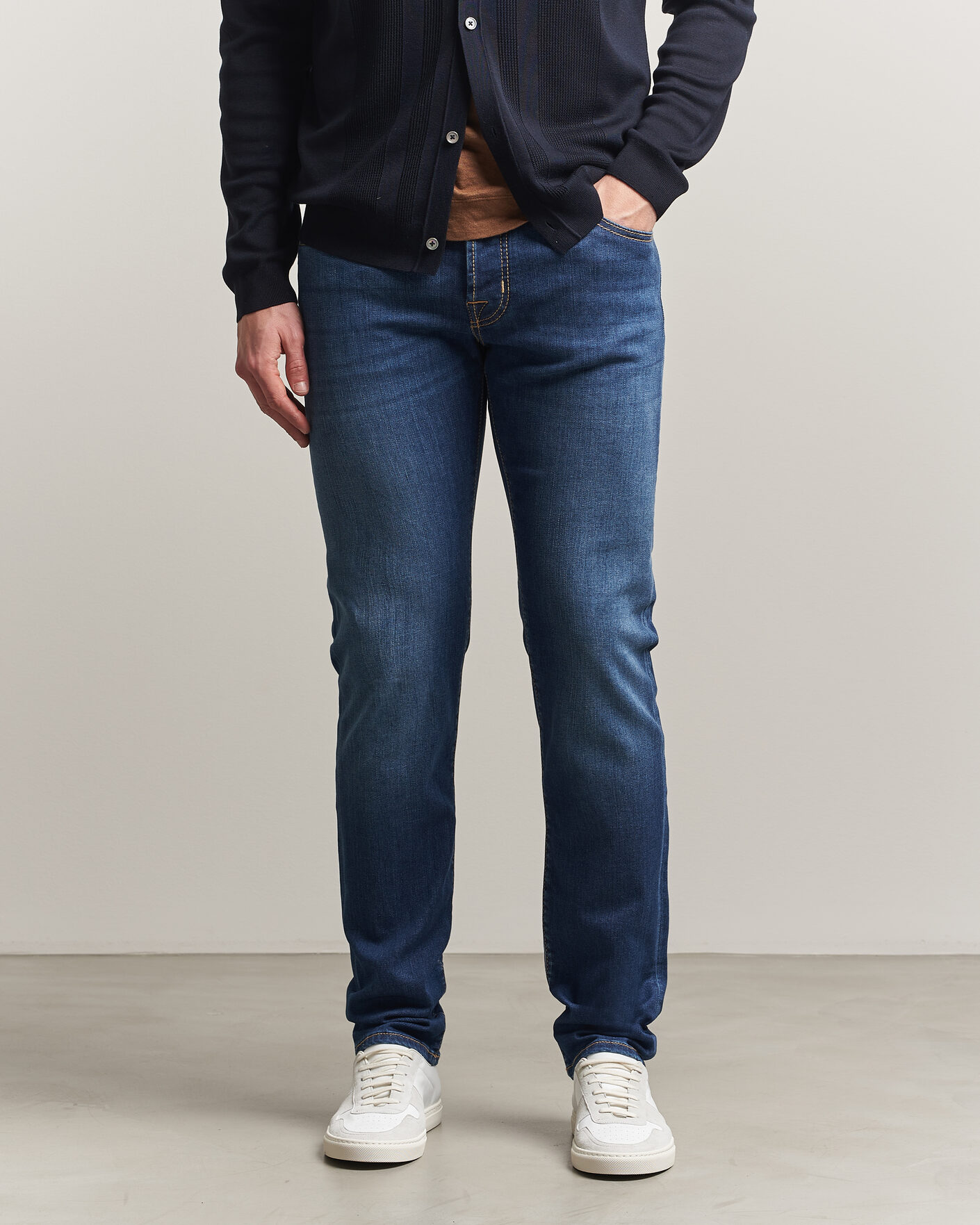 Men | Trousers | Jacob Cohën | Nick Slim Fit Super Stretch Jeans Medium Vintage