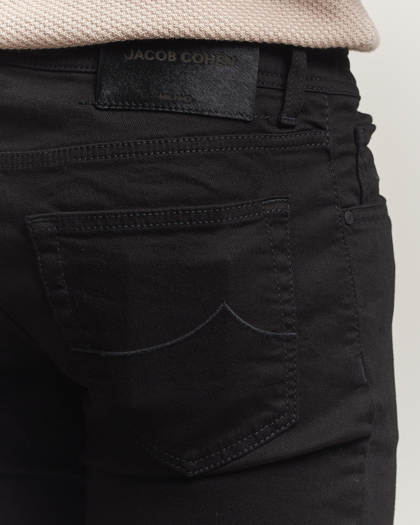 Men | Trousers | Jacob Cohën | Nick Slim Fit Stretch Stay Black Jeans Rinse Wash