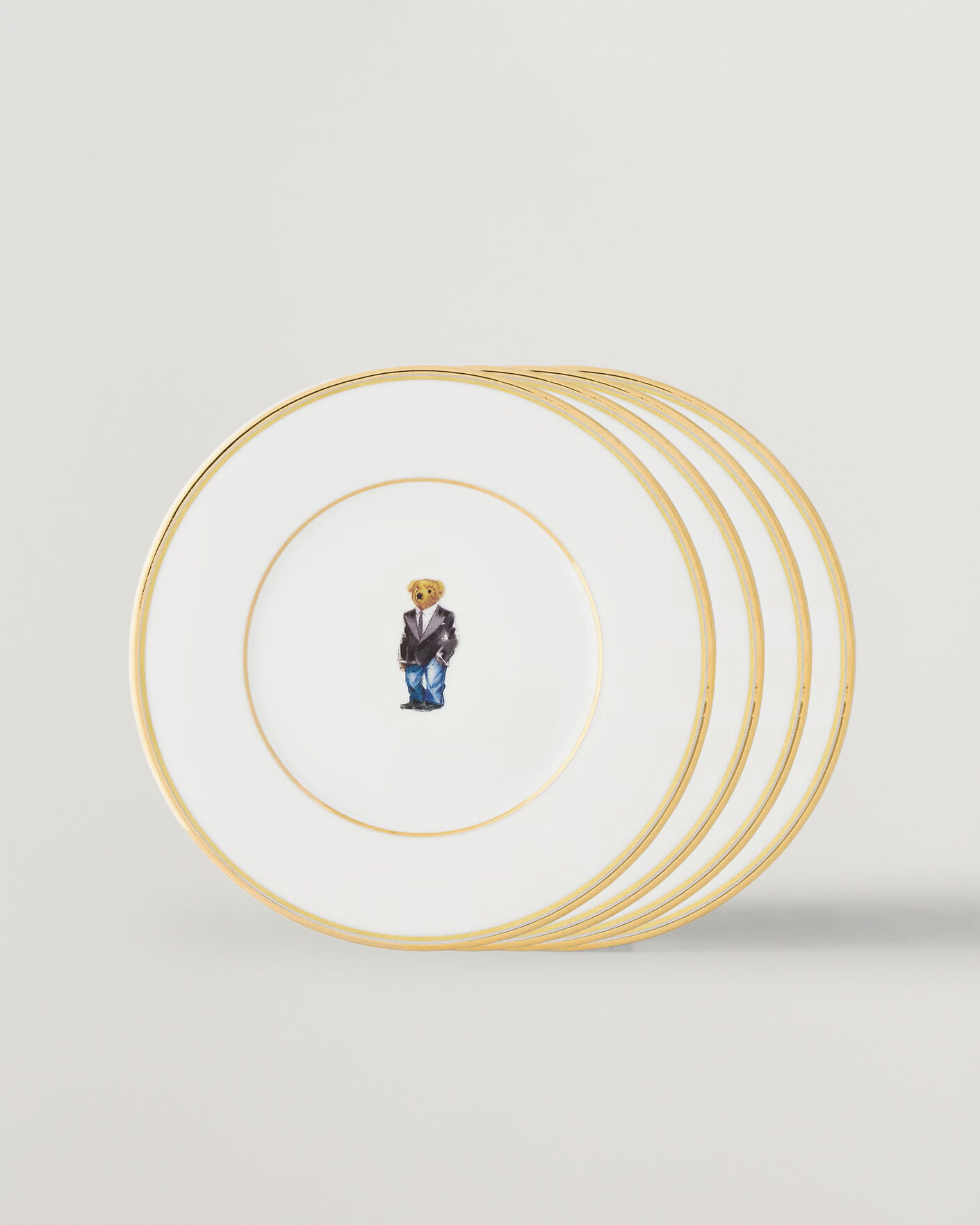 Men | Home | Ralph Lauren Home | Wilshire Tuxedo Bear Plate Set White/Gold