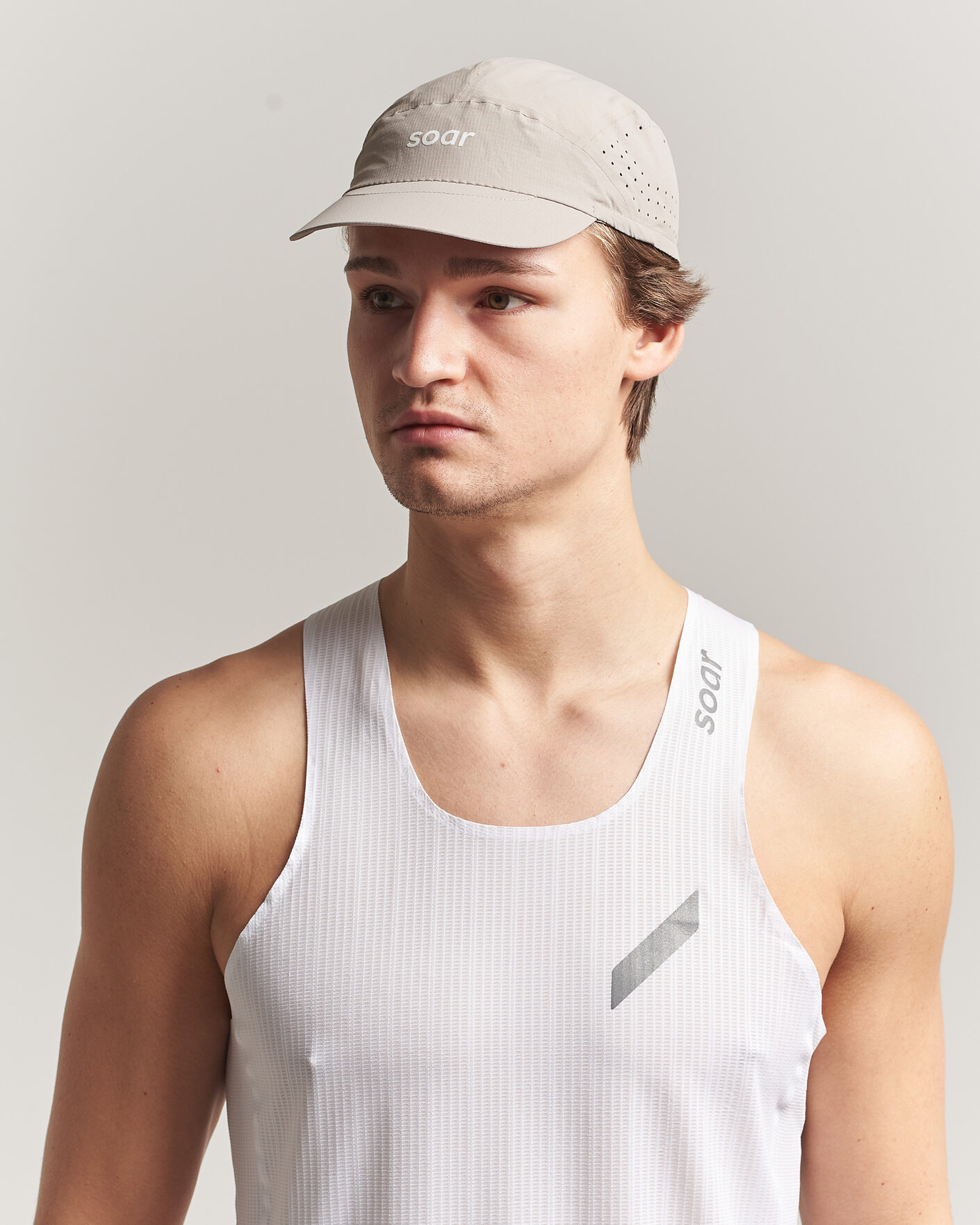 SOAR Running Run Cap Warm Grey at CareOfCarl.com