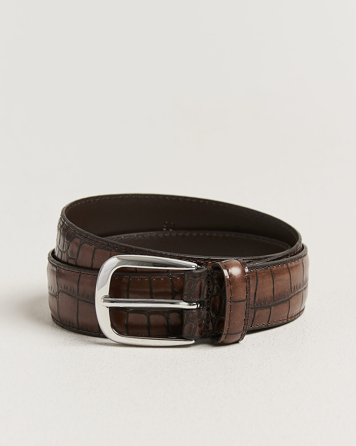Men | Belts | Anderson's | Embossed Western Leather Belt Tan