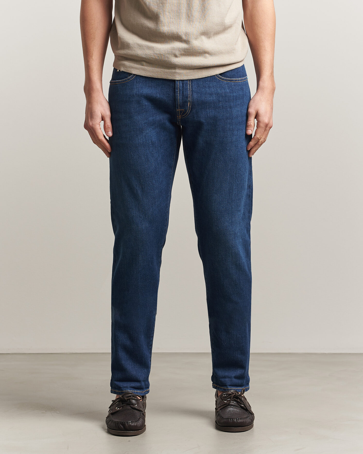 Men | Jeans | Tramarossa | Michelangelo Western Badge Stretch Jeans Mid Blue