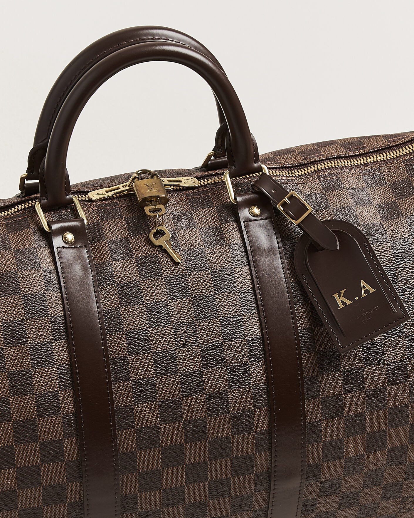Men | Pre-Owned & Vintage Bags | Louis Vuitton Pre-Owned | Keepall 50 Damier Ebene