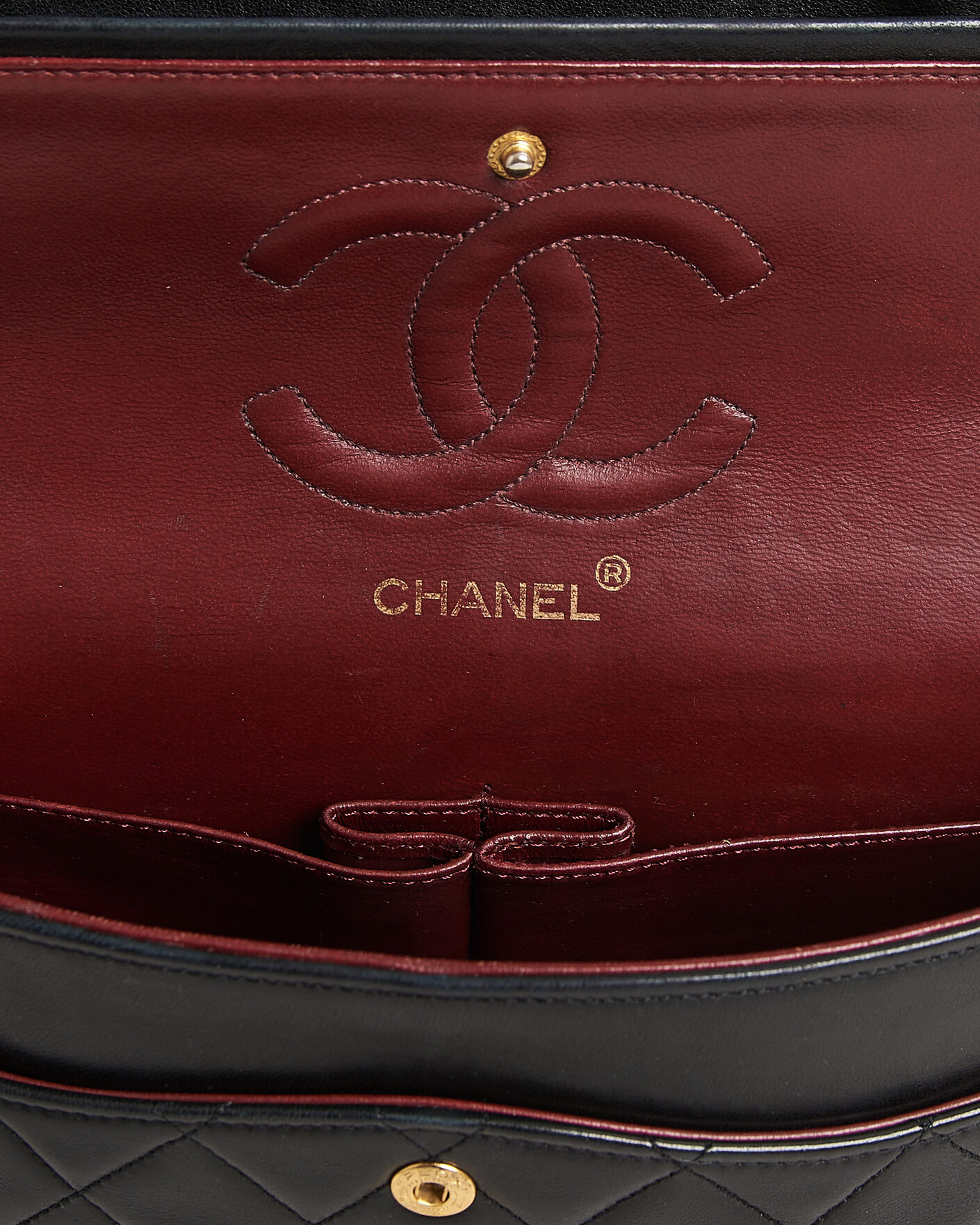 Men | Pre-Owned & Vintage Bags | Chanel Pre-Owned | Classic Medium Double Flap Bag Lambskin Black