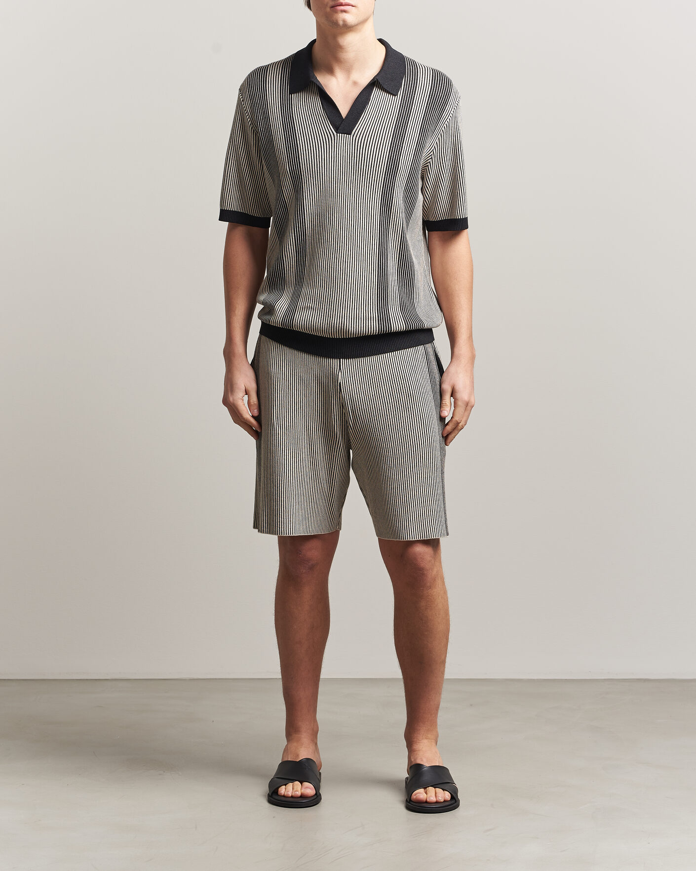 Men | Polo Shirts | J.Lindeberg | Sal Knitted Polo Moonbeam