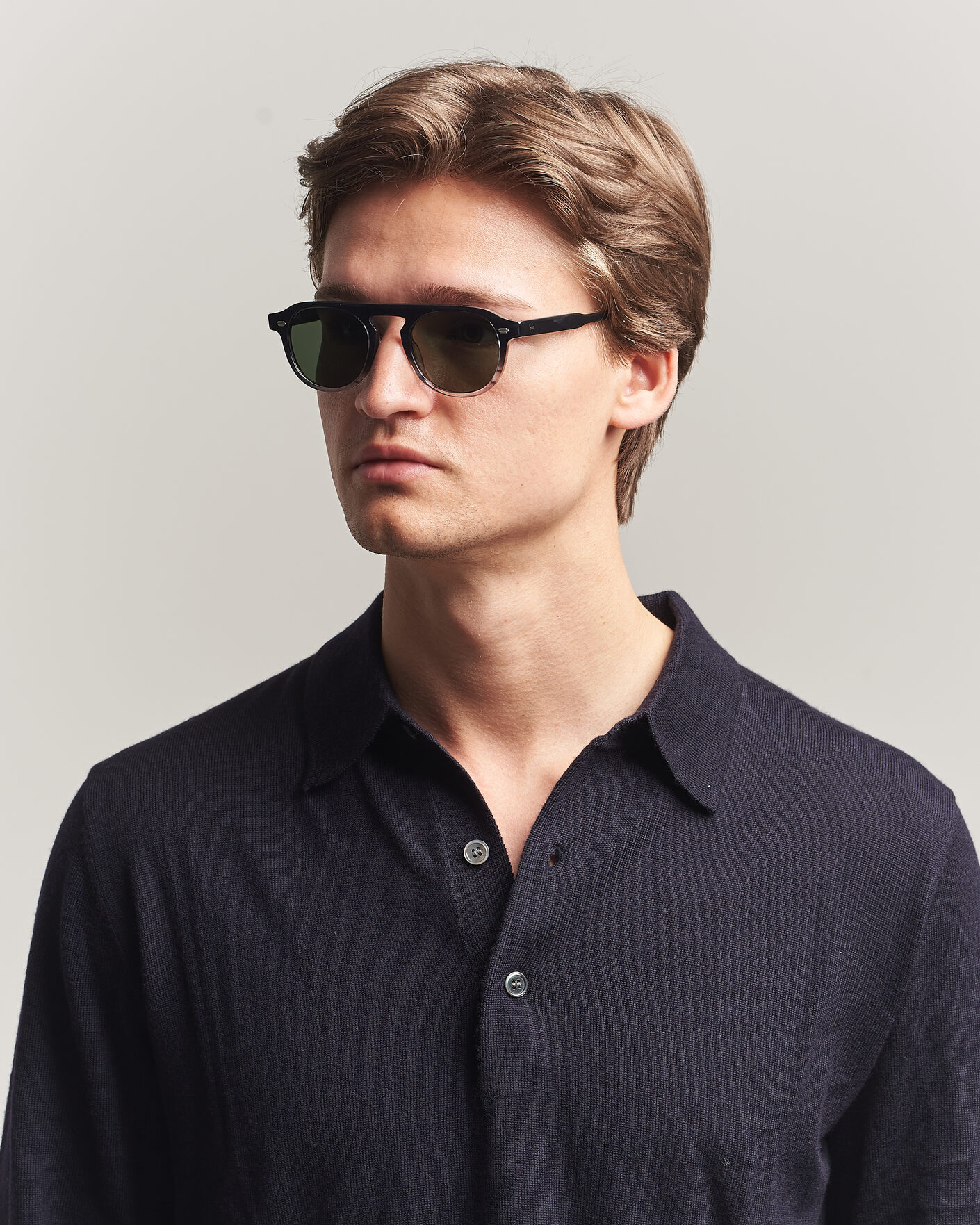 Men | Sunglasses | Garrett Leight | Harding Sunglasses Grey Quartz