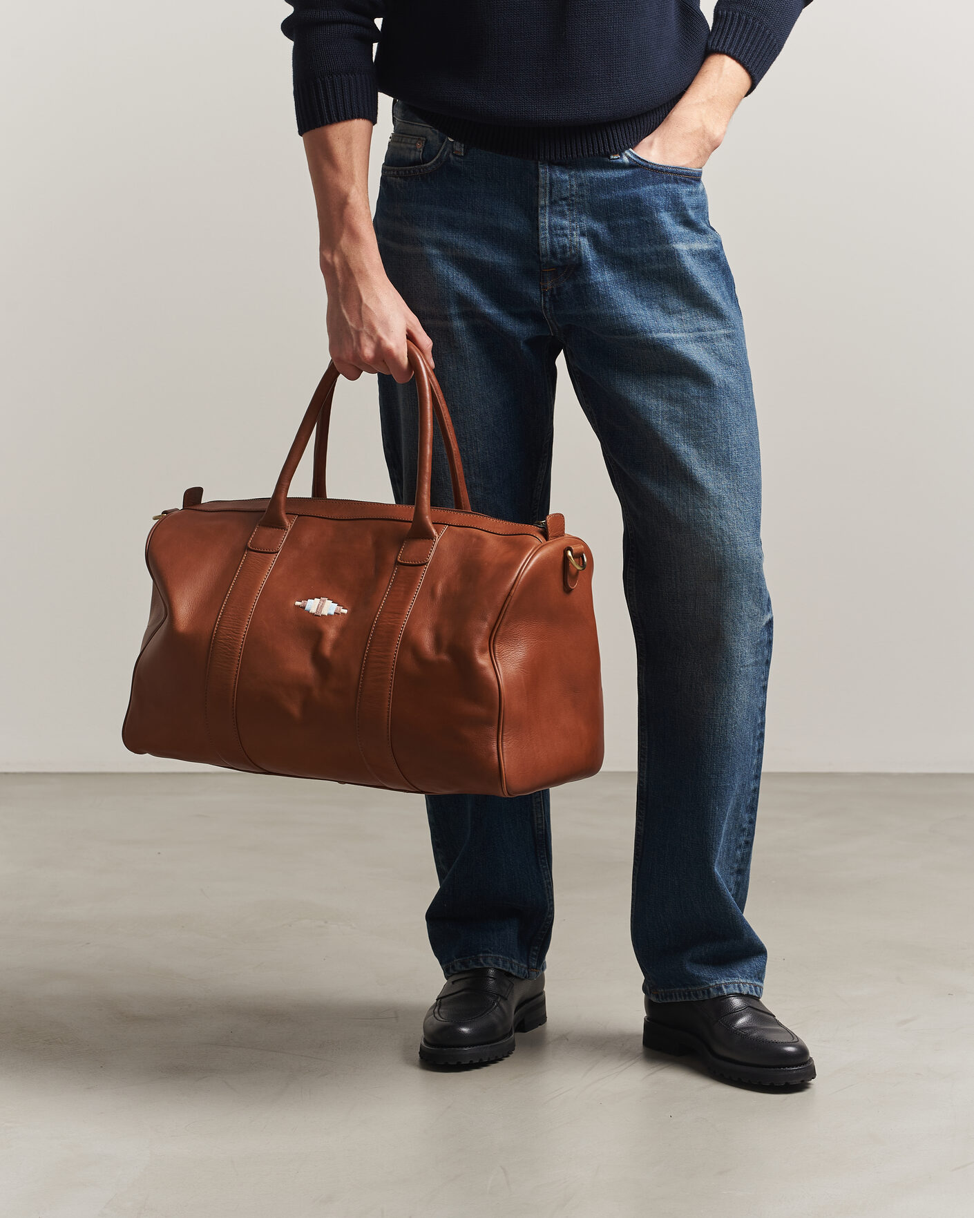 Men | Bags | Pampeano | Varon Small Leather Weekend Bag Tan