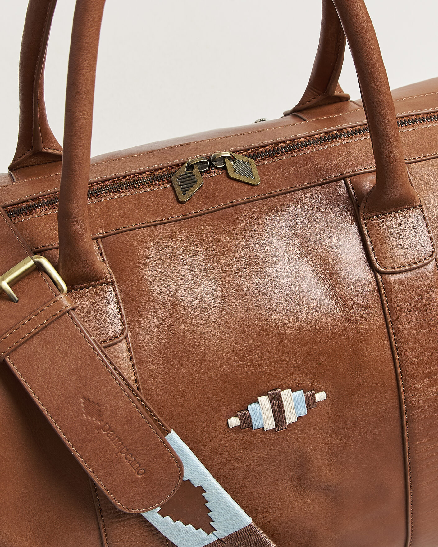 Men | Bags | Pampeano | Varon Small Leather Weekend Bag Tan