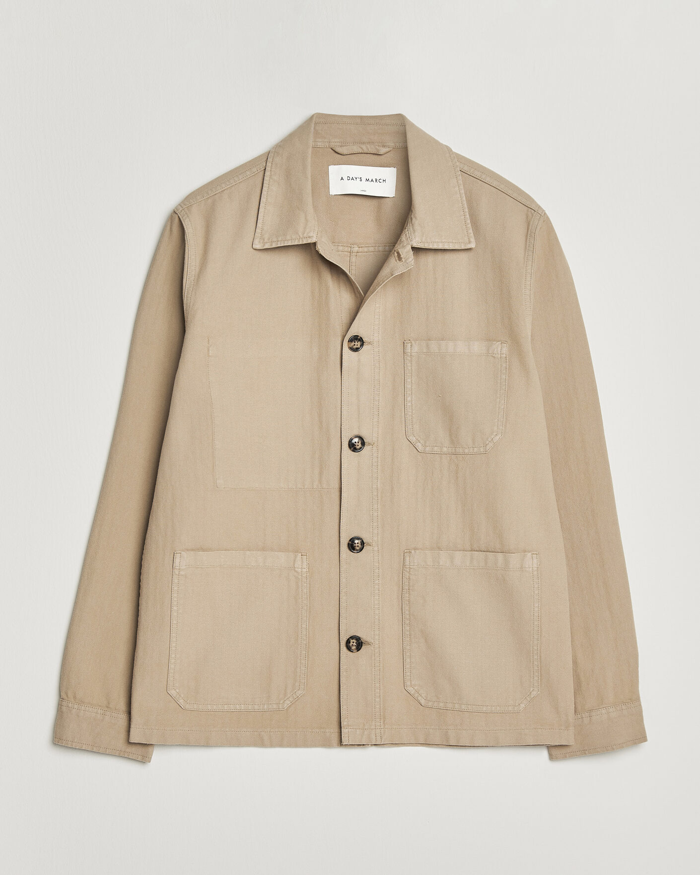 Men | Webshop news | A Day's March | Original Herringbone Overshirt Desert Taupe