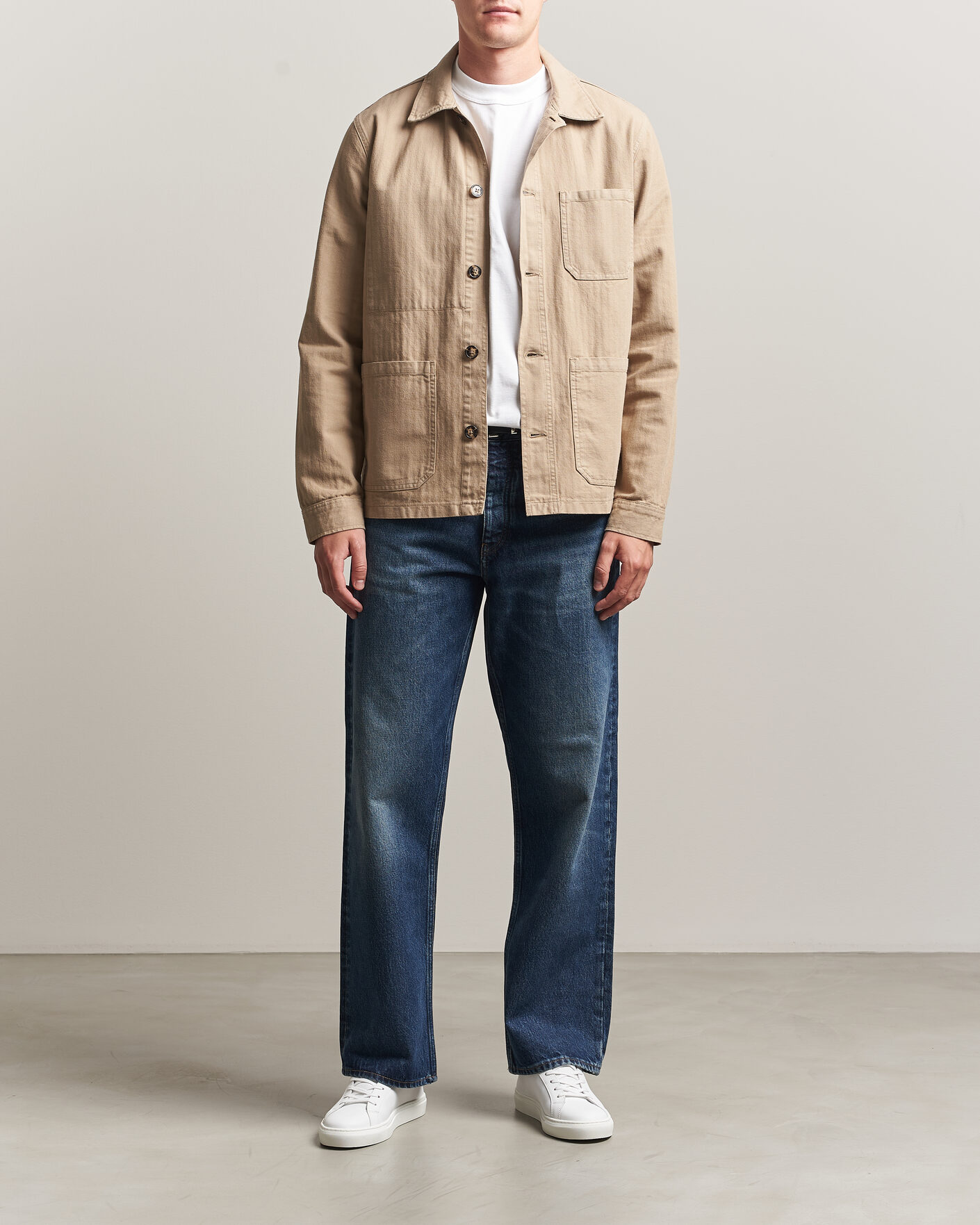 Men | Shirts | A Day's March | Original Herringbone Overshirt Desert Taupe