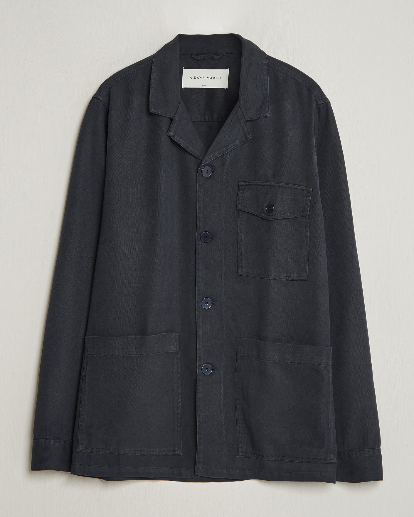 Men | Shirts | A Day's March | Banagher Lyocell Overshirt Navy