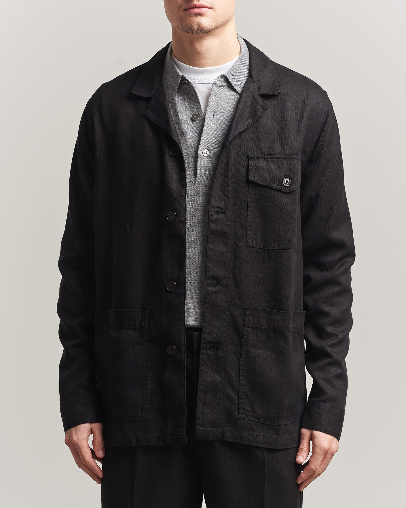 Men | Shirts | A Day's March | Banagher Lyocell Overshirt Black