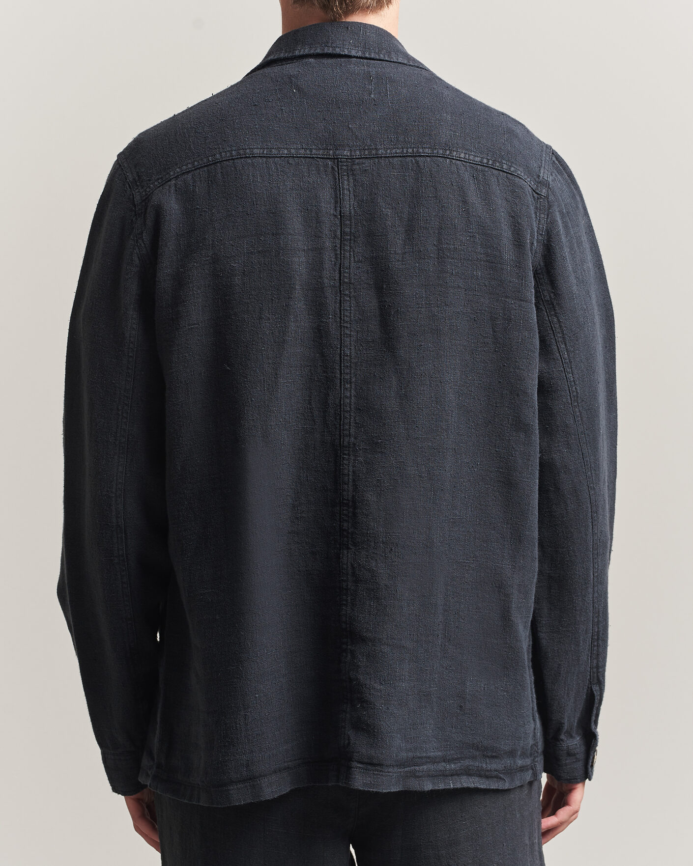 Men | Shirts | A Day's March | Original Linen Overshirt Black