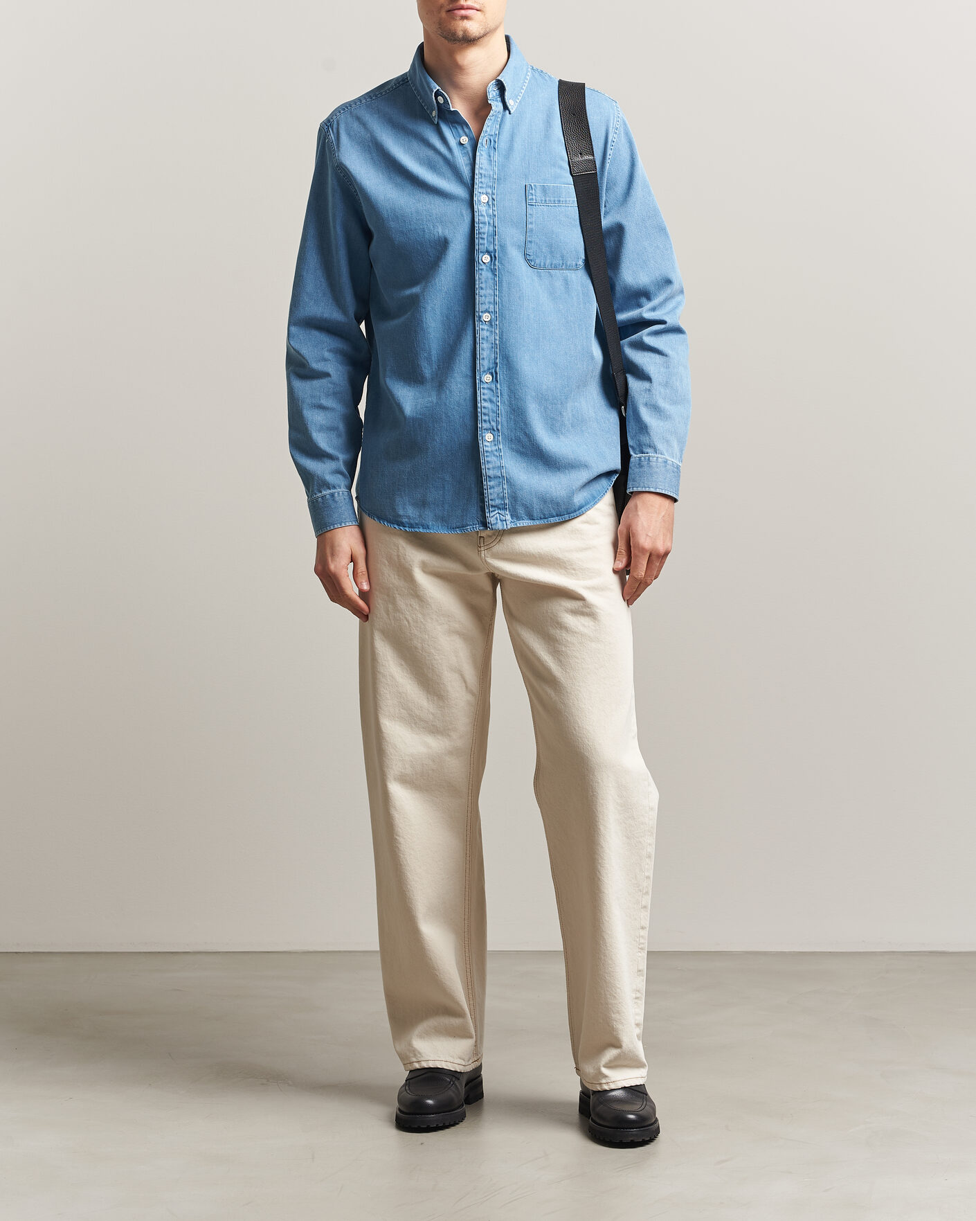 Men | Shirts | A Day's March | Original Denim Shirt Light Blue