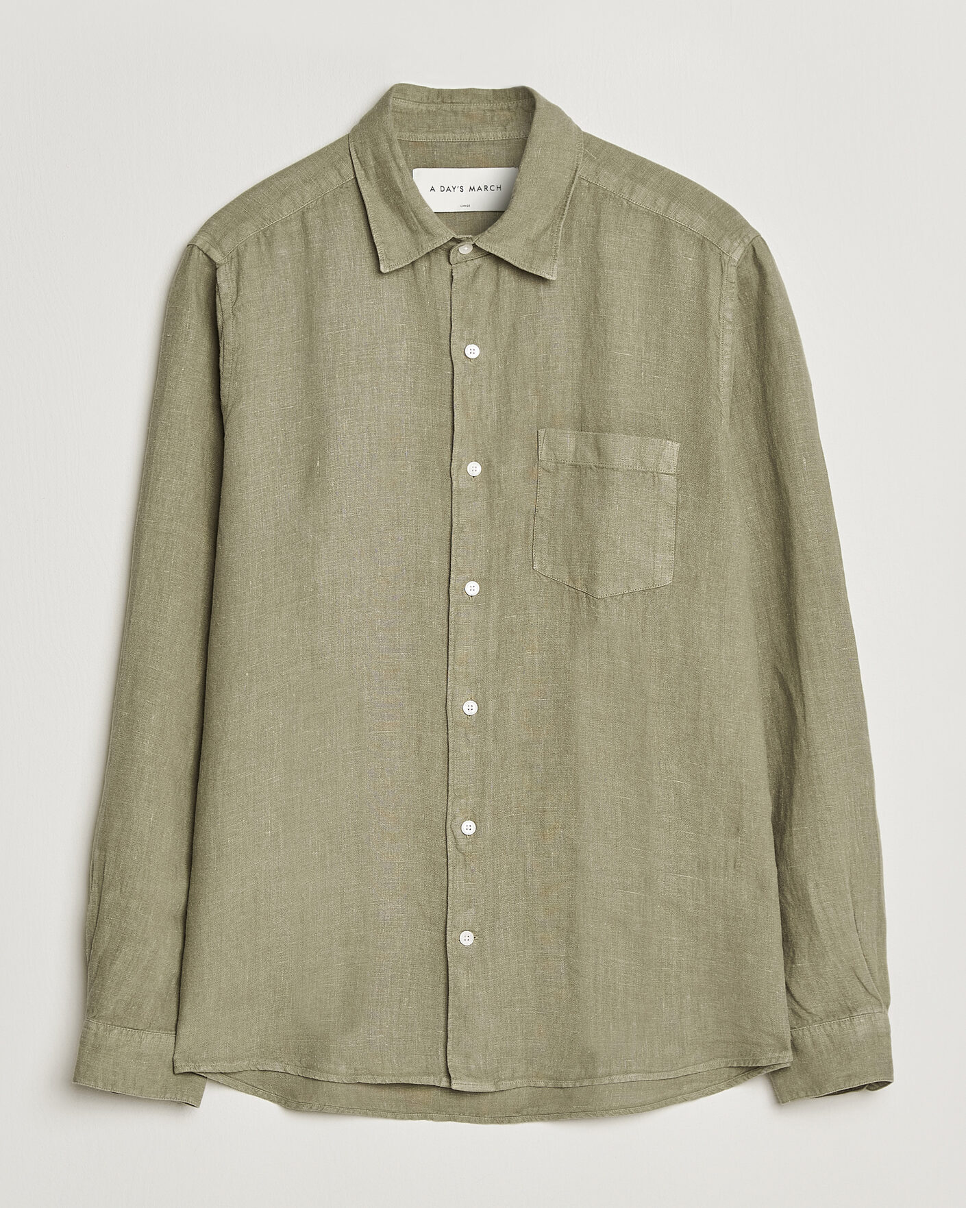 Men | Shirts | A Day's March | Daintree Linen Shirt Misty Green