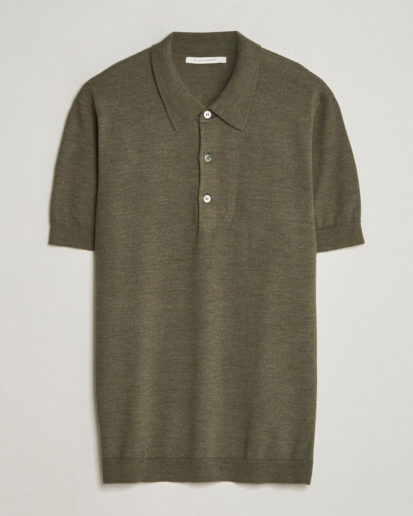 Men | Polo Shirts | A Day's March | Rosehall Knitted Polo Forrest Green