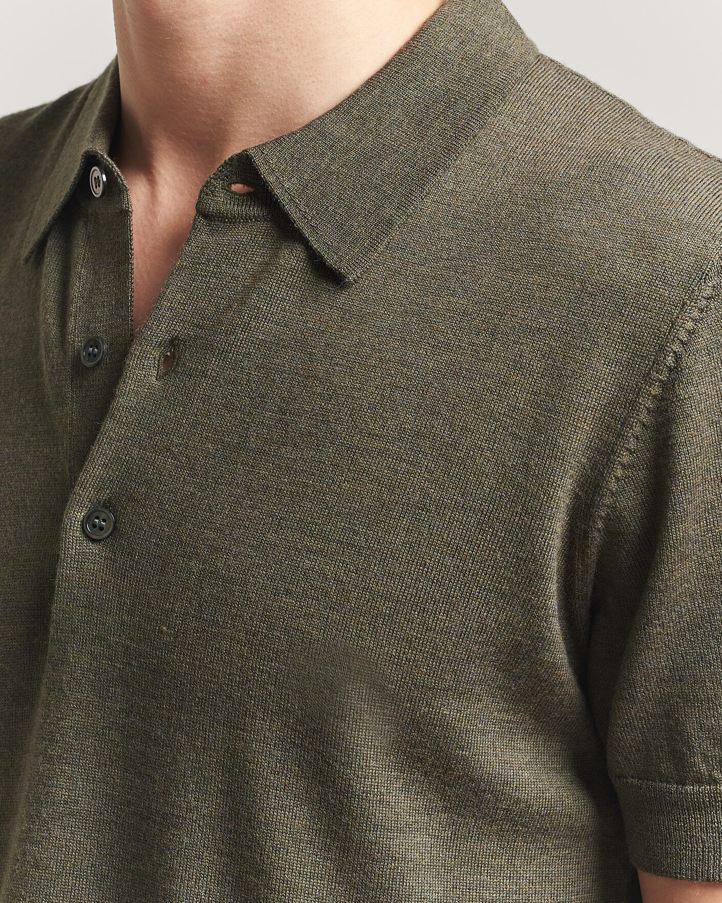 Men | Polo Shirts | A Day's March | Rosehall Knitted Polo Forrest Green