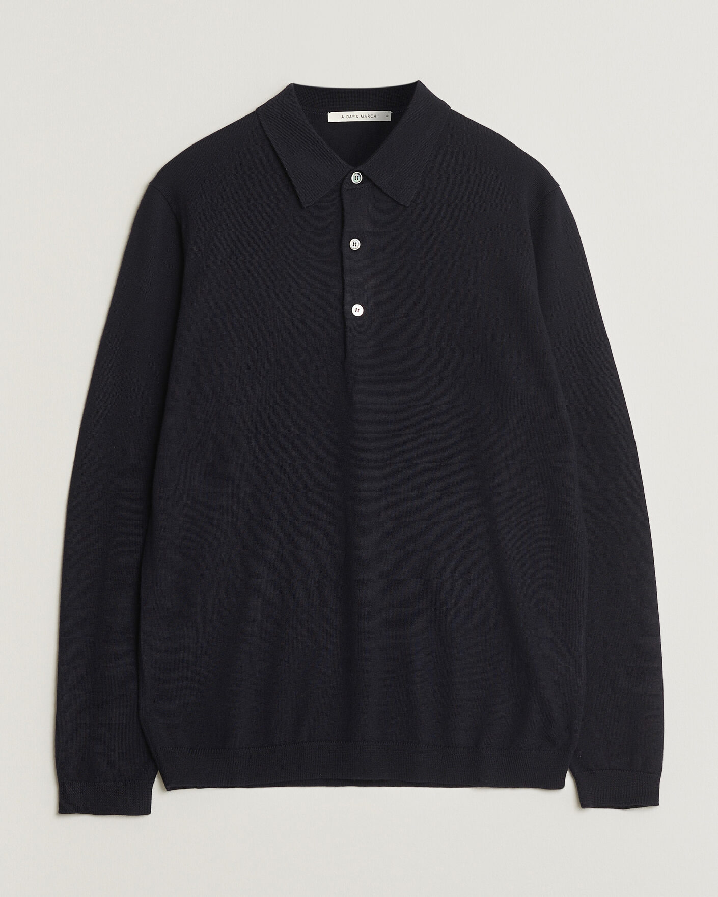Men | Sweaters & Knitwear | A Day's March | Ambroz Merino Polo Navy